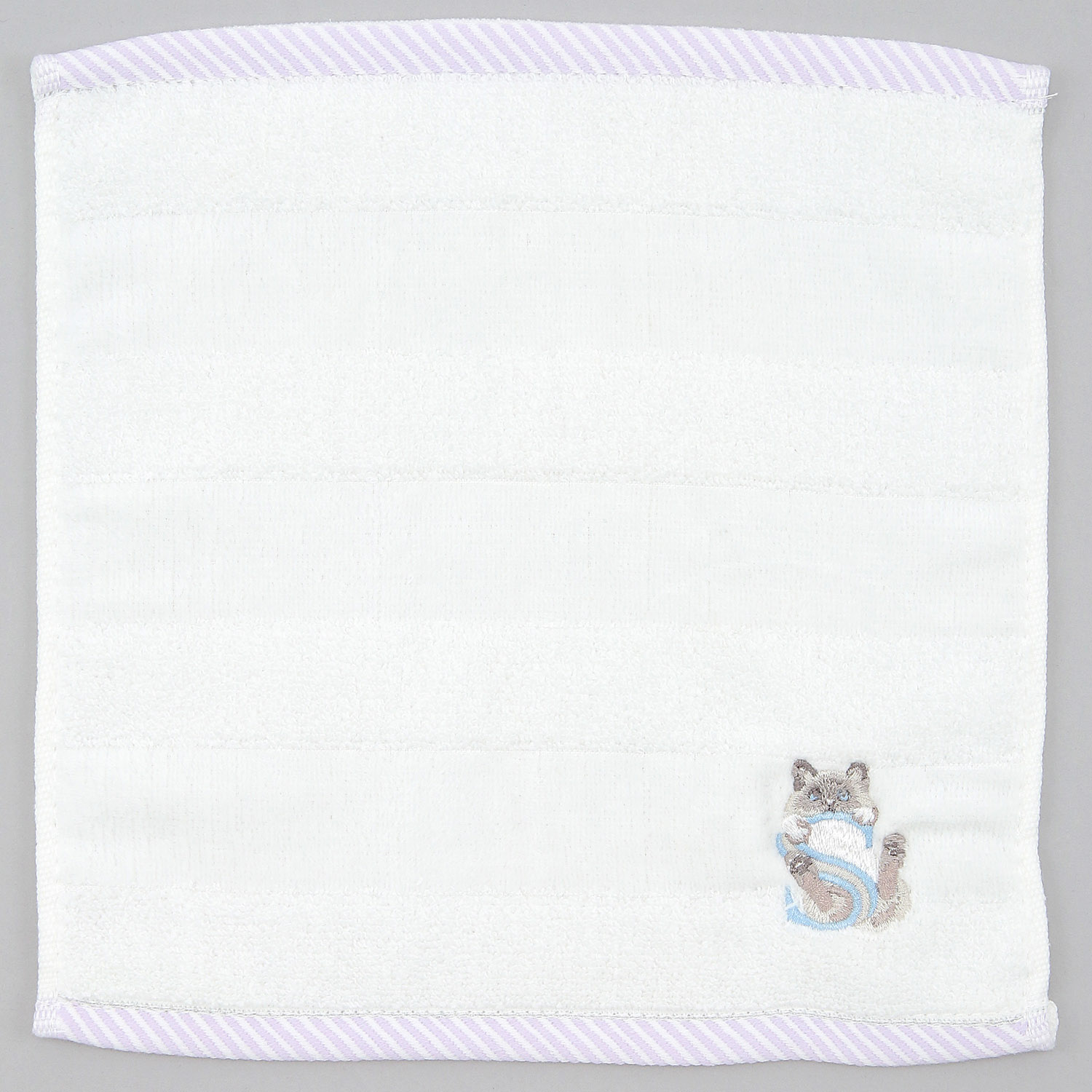 イニシャル刺繍タオルハンカチ ネコ - 画像8