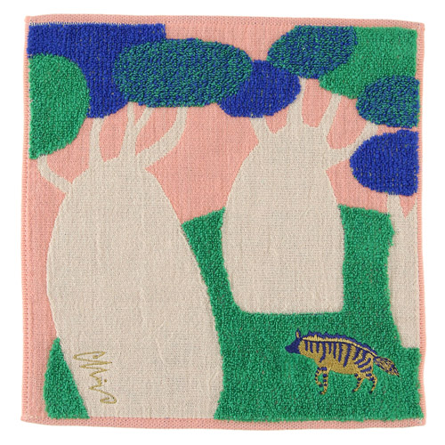 moritaMiW タオルハンカチ ハイエナと不思議な樹 - 画像1