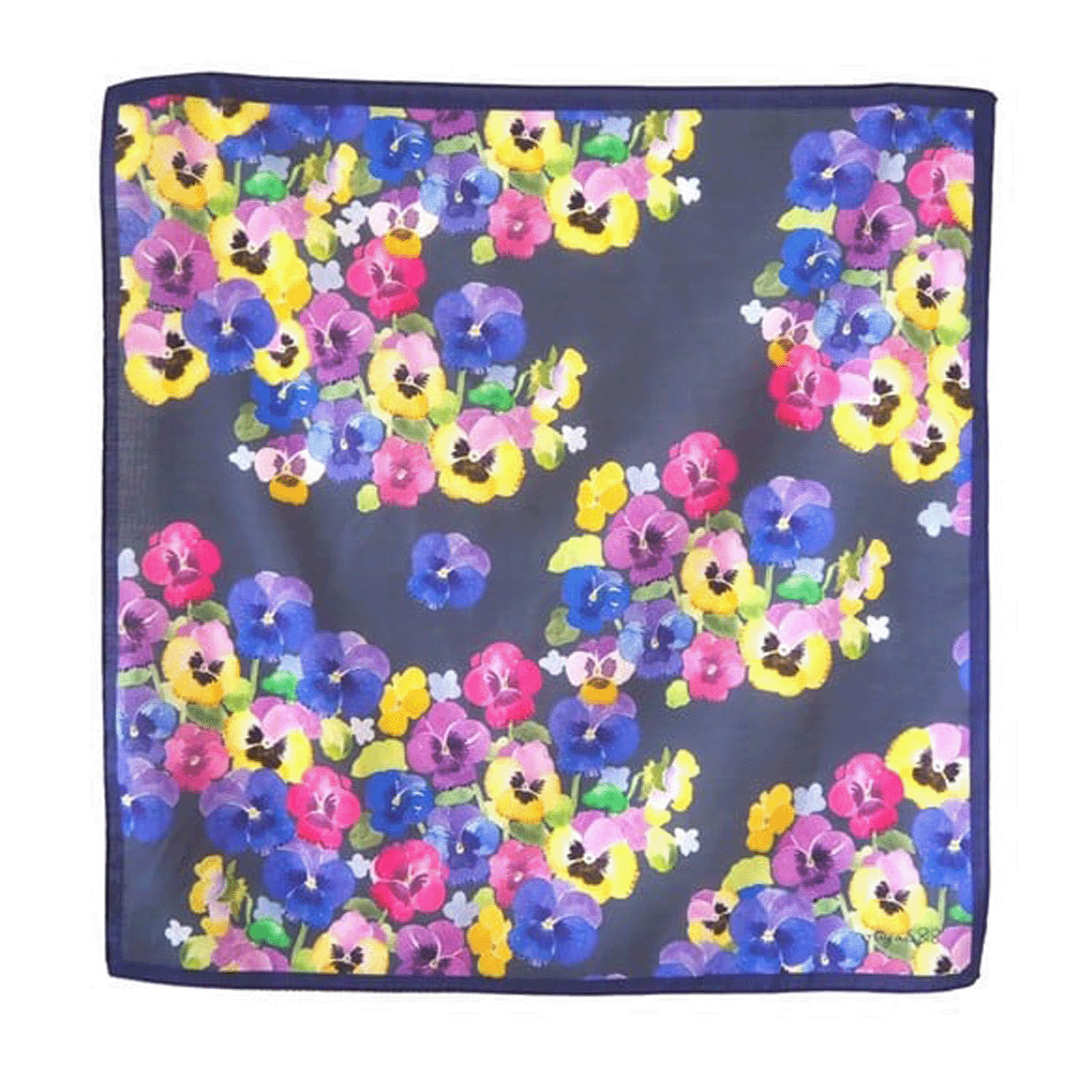 miyaco スカーフにもなる水彩画 ハンカチ パンジー - 画像2