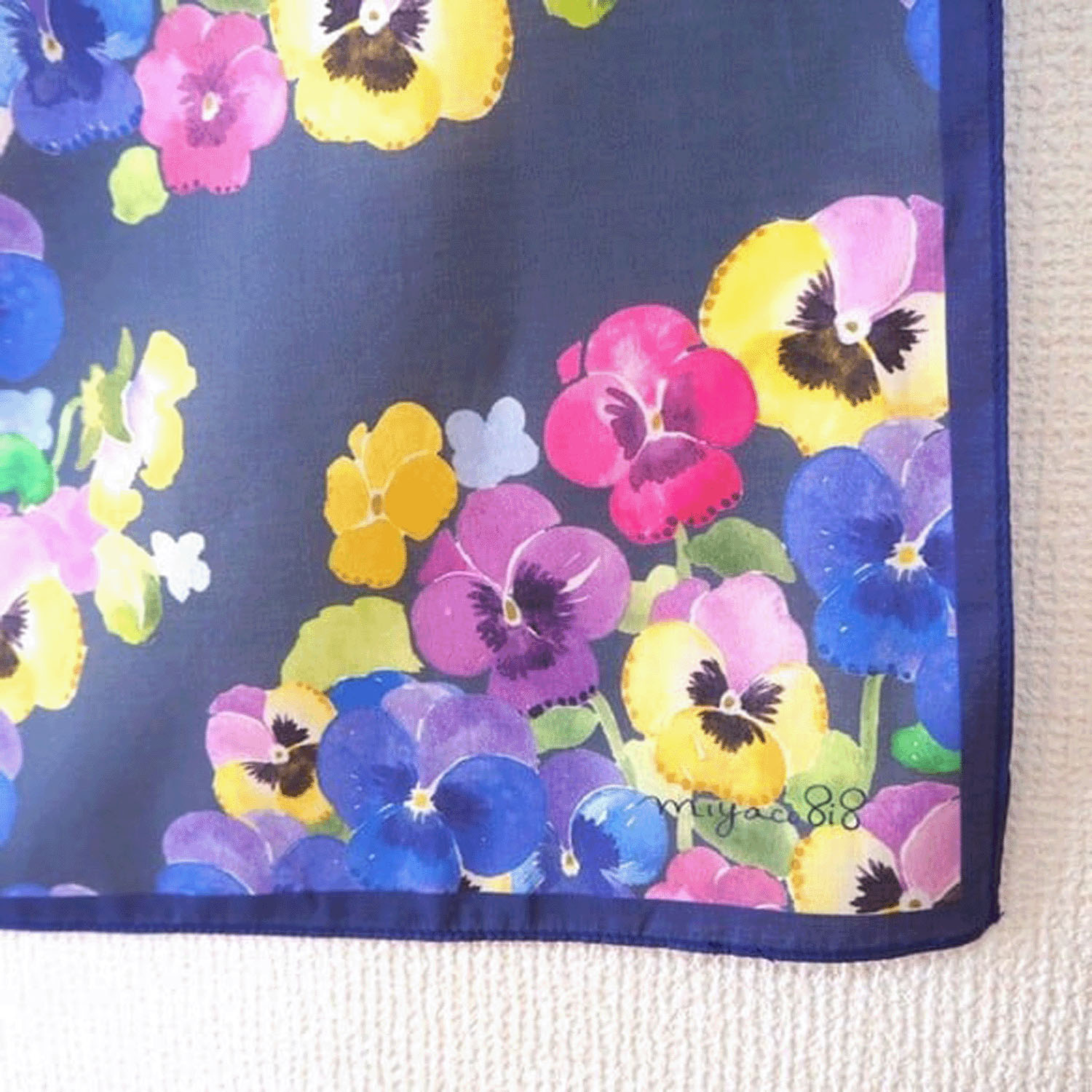 miyaco スカーフにもなる水彩画 ハンカチ パンジー - 画像3