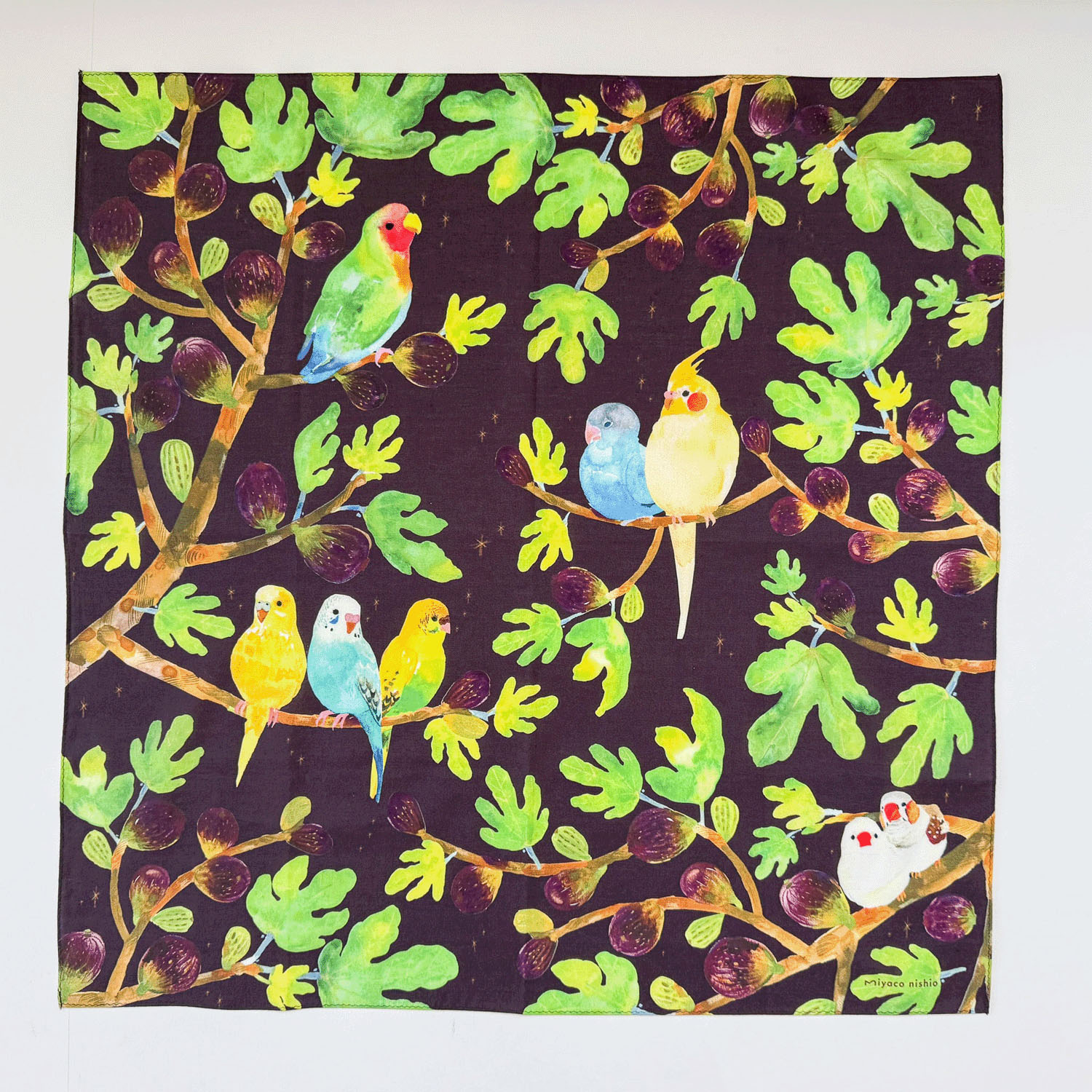 miyaco スカーフにもなるハンカチ Friends with Birds - 画像2