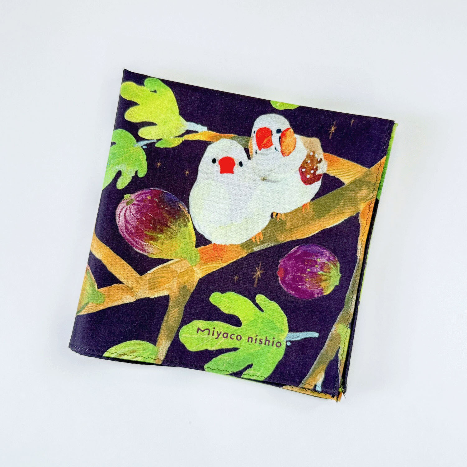 miyaco スカーフにもなるハンカチ Friends with Birds - 画像1