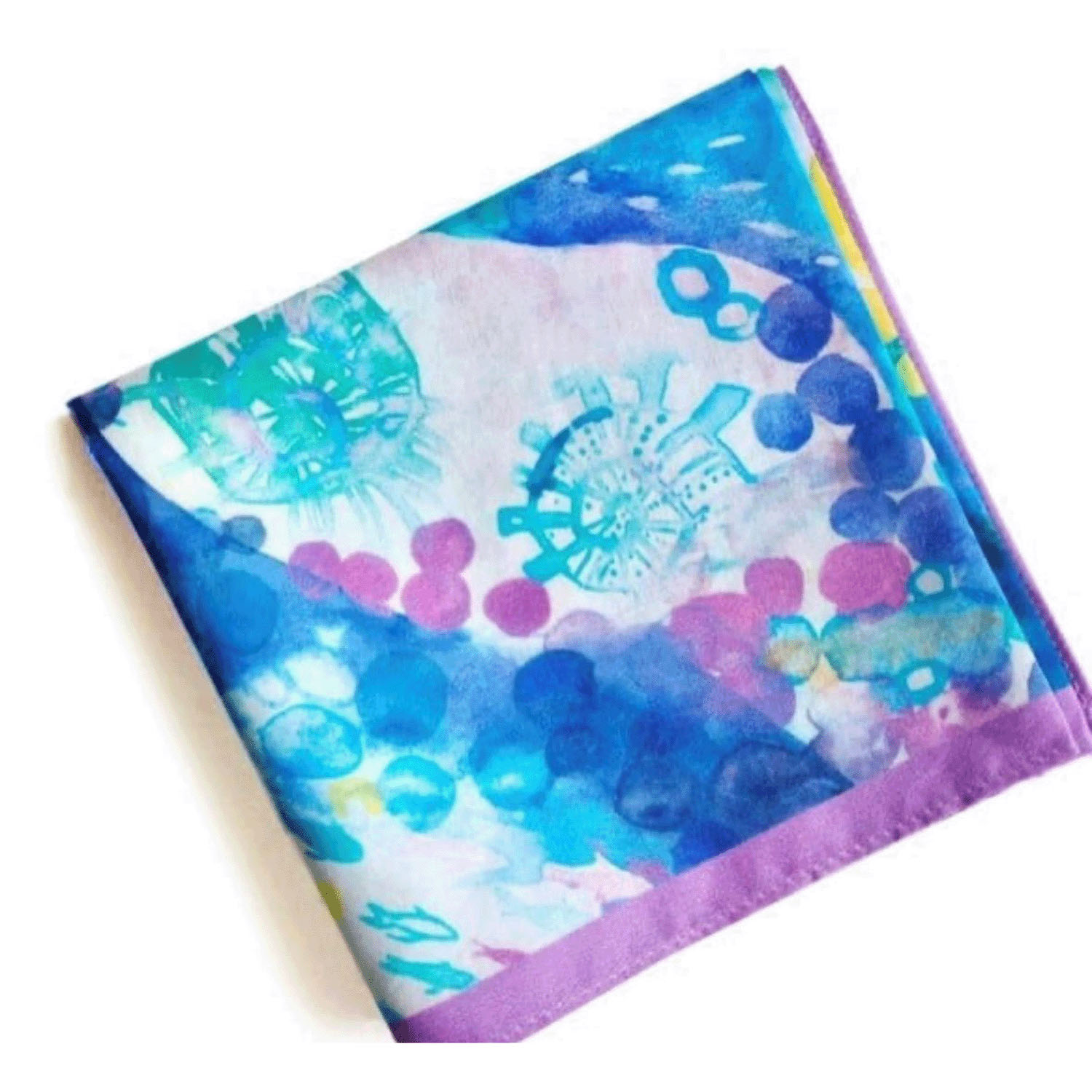 miyaco スカーフにもなる水彩画 ハンカチ 深海の人魚姫 - 画像5