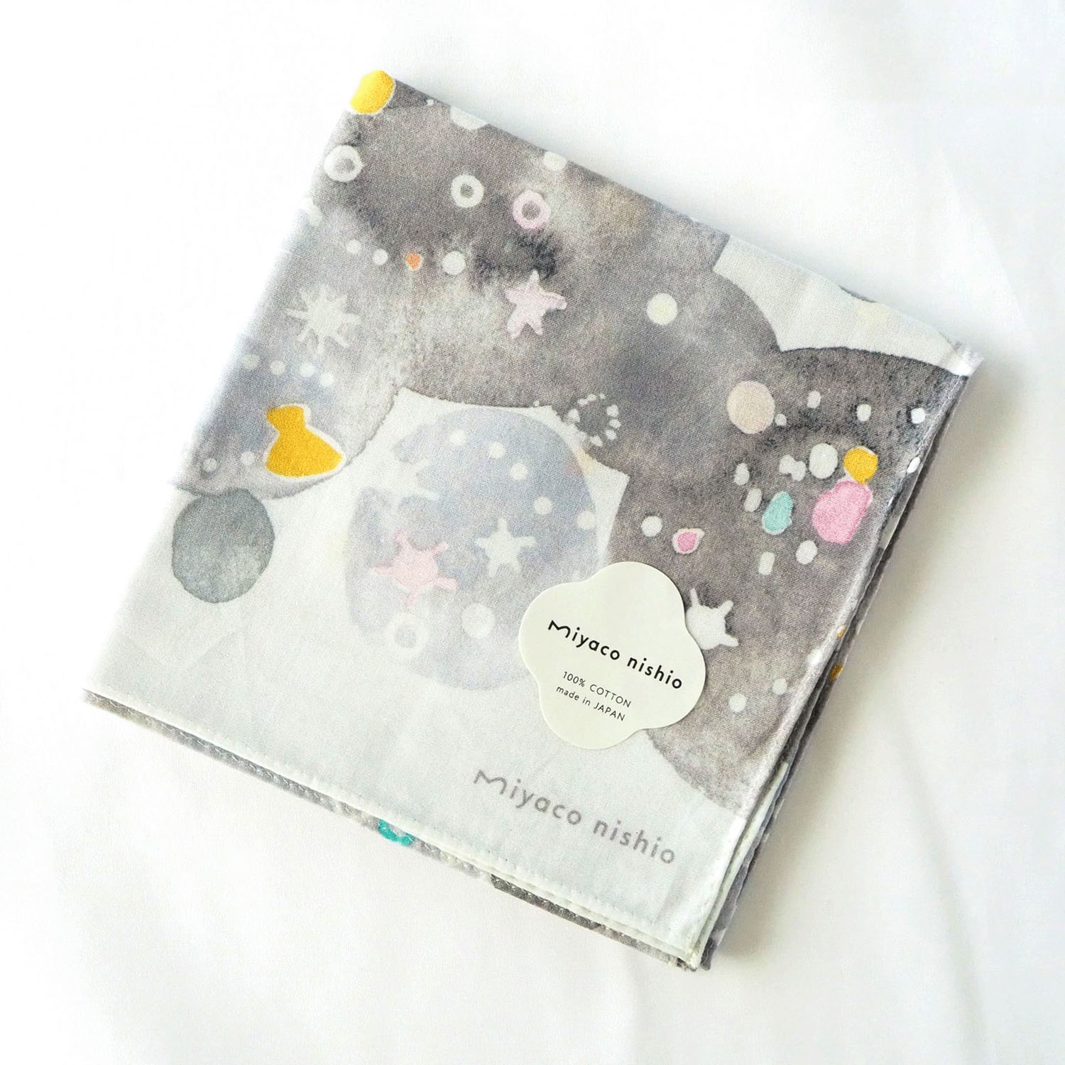 miyaco スカーフにもなる水彩画 ハンカチ 星の砂 - 画像1