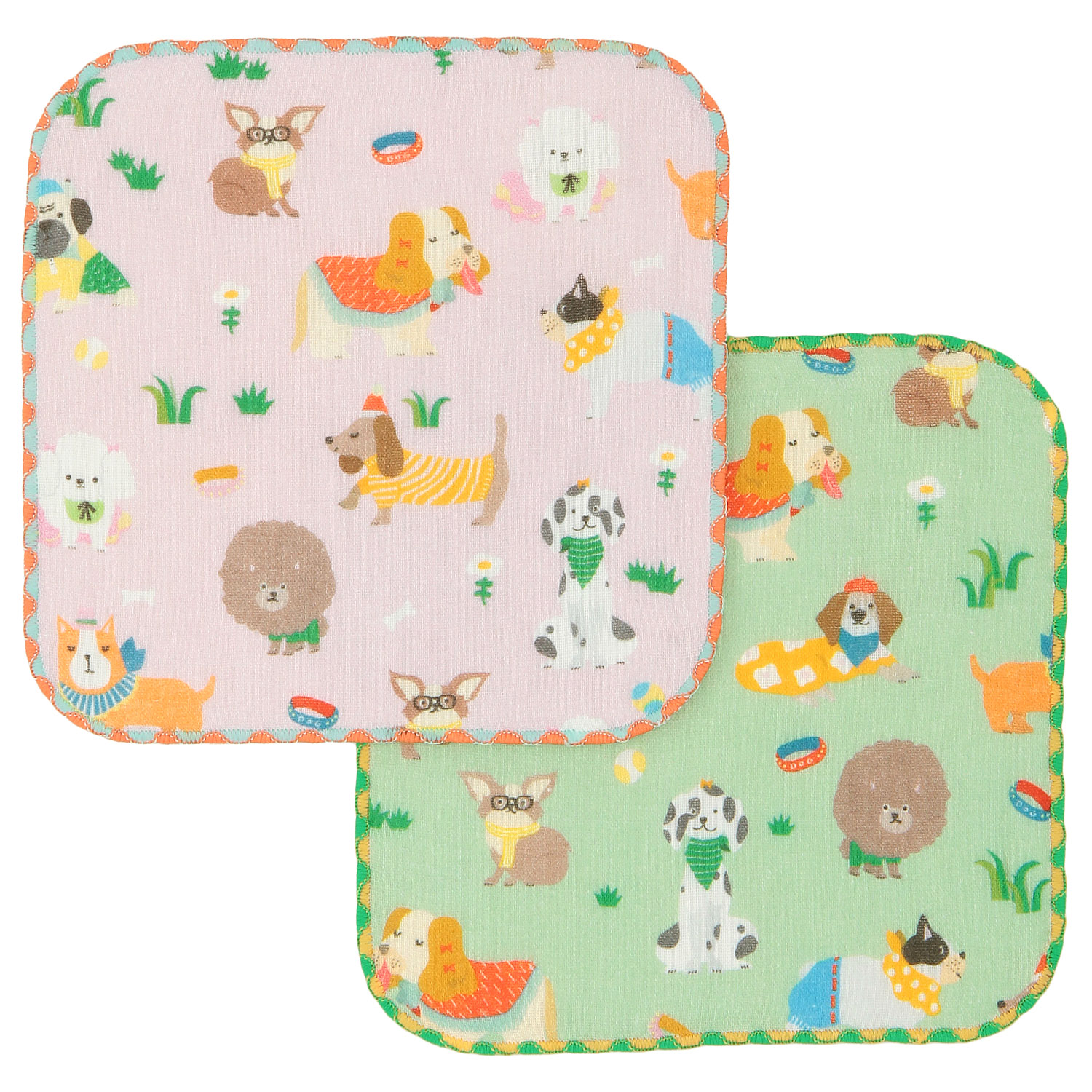 COCOWALK ミニハンカチ おさんぽわんこ - 画像1