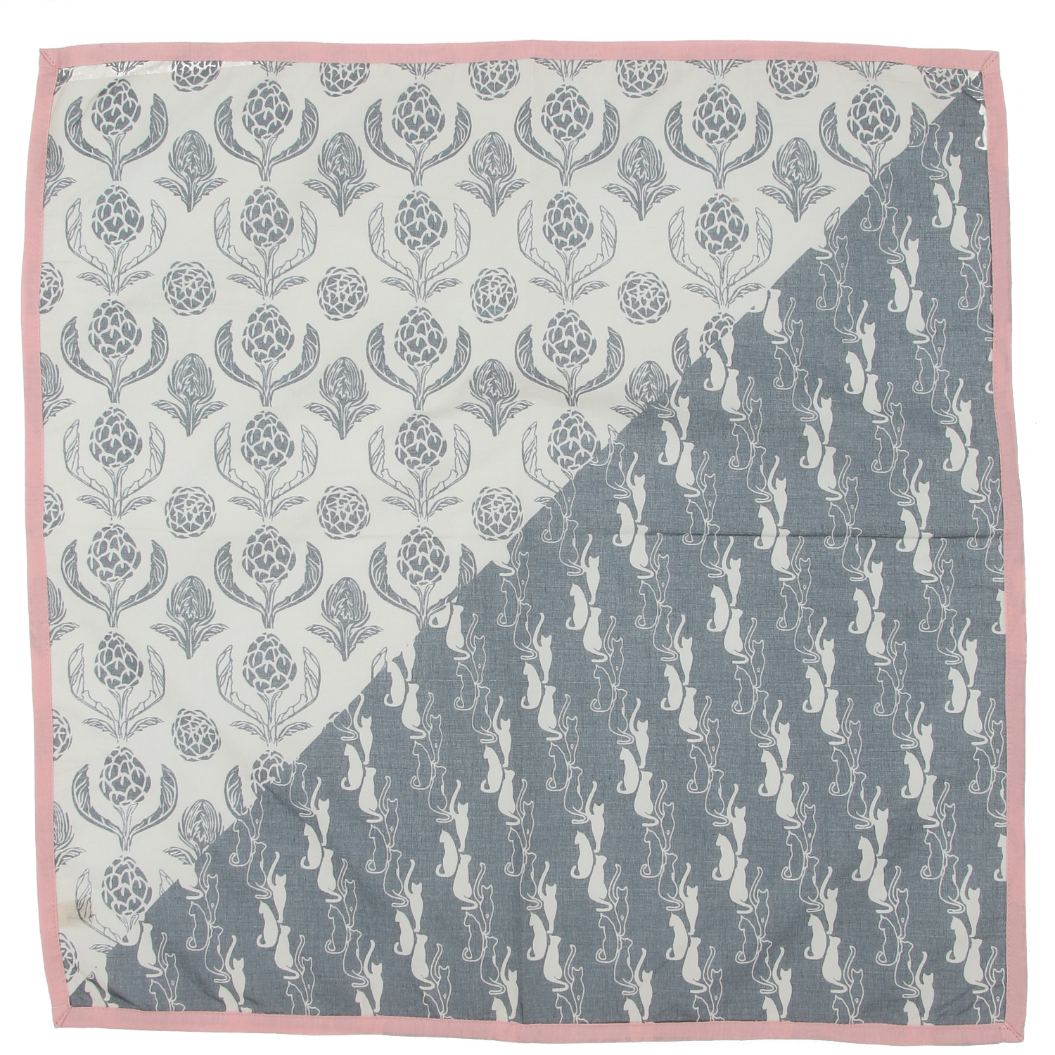 KILKI  インド綿ハンカチ キャッツアンドアーティチョーク - 画像2