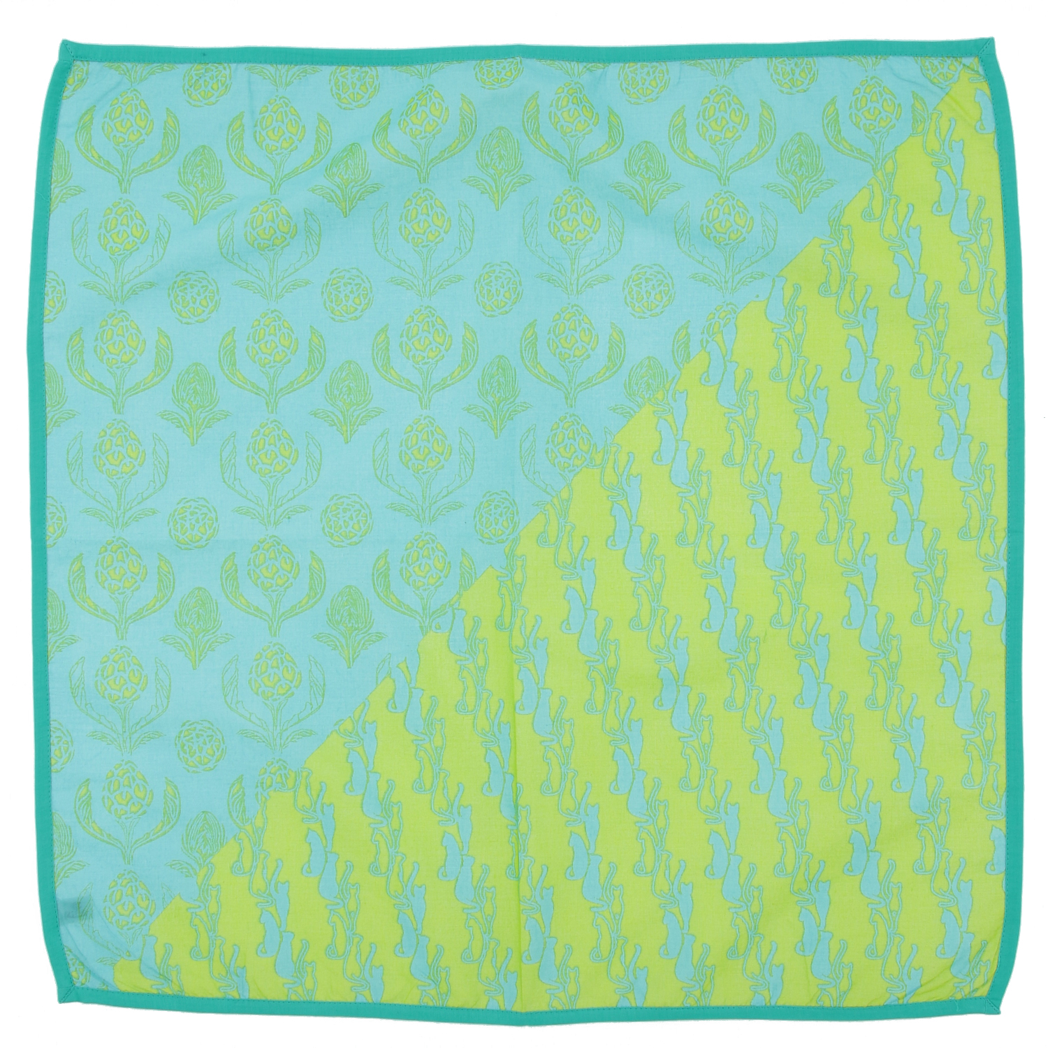 KILKI  インド綿ハンカチ キャッツアンドアーティチョーク - 画像5