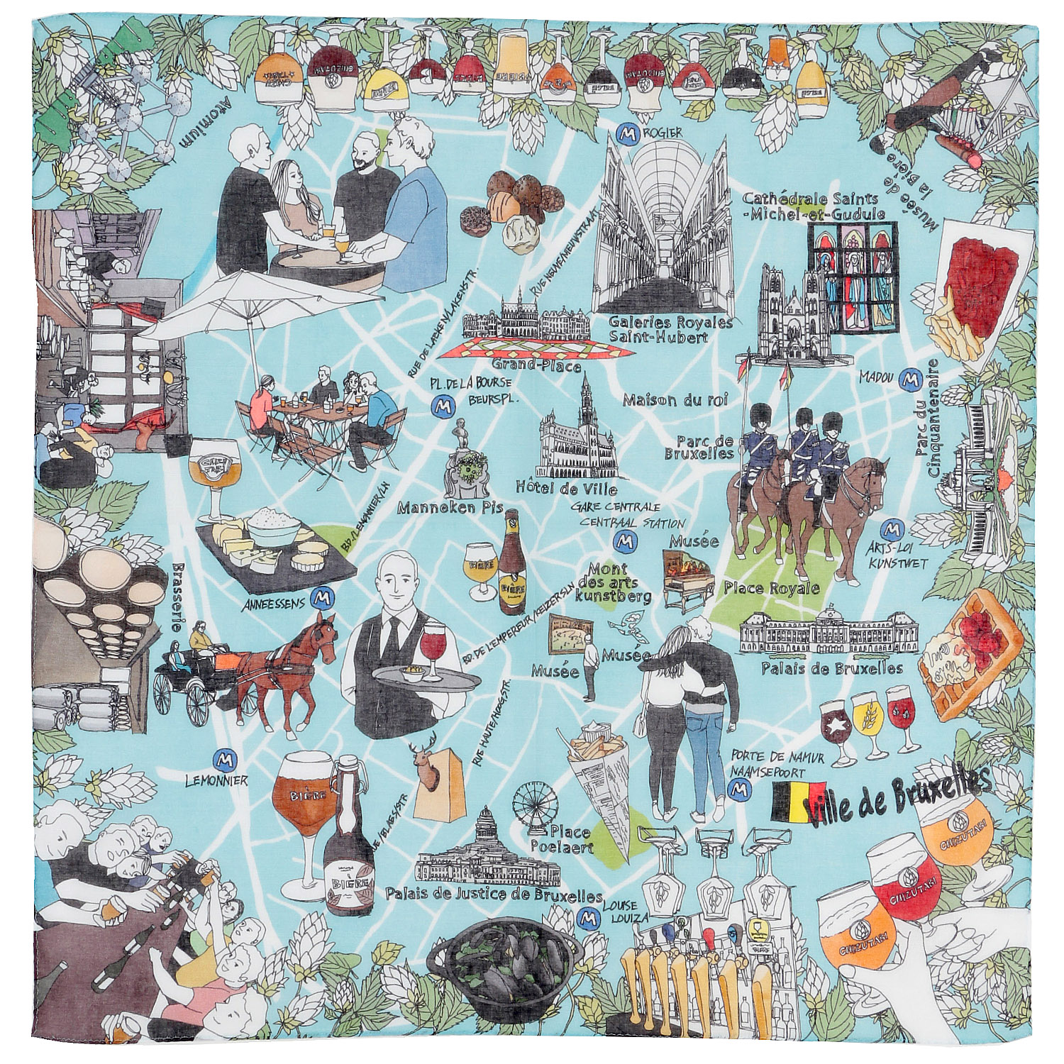 【01パリ：メーカー終了】CHIZUTABI チズタビ 58cm大判ハンカチ - 画像5