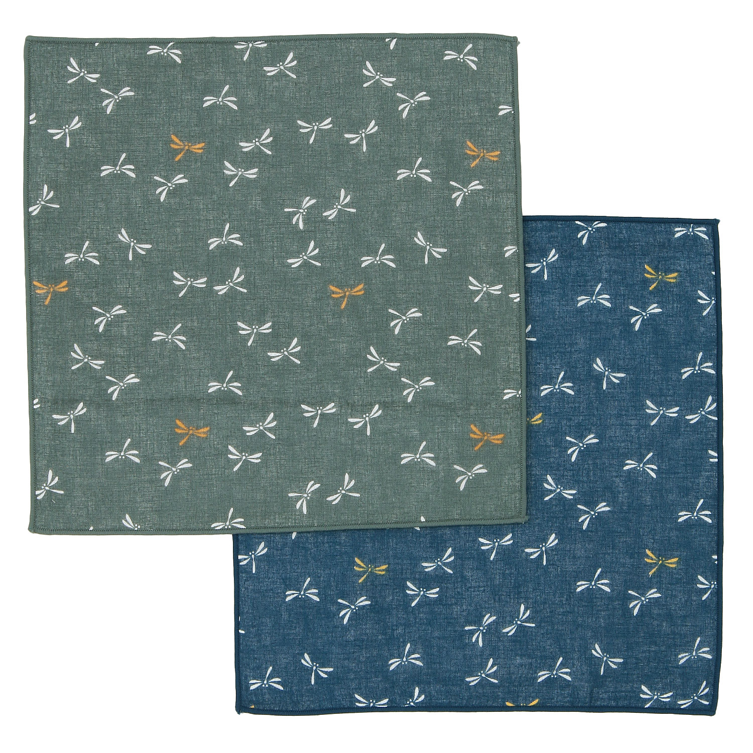 リバーシブル 6重ガーゼハンカチ トンボ - 画像1