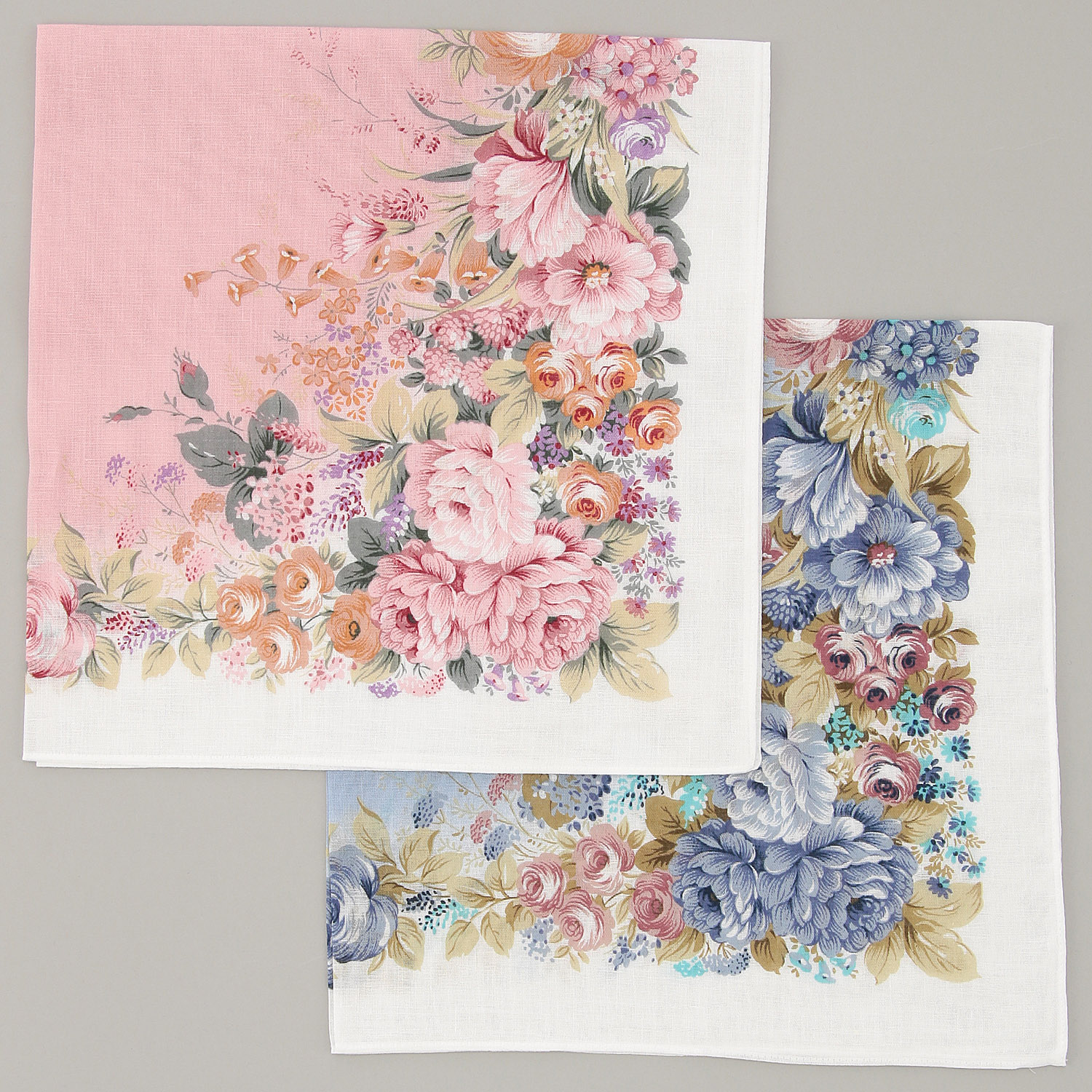 婦人大判ガーゼハンカチ バラ - 画像1