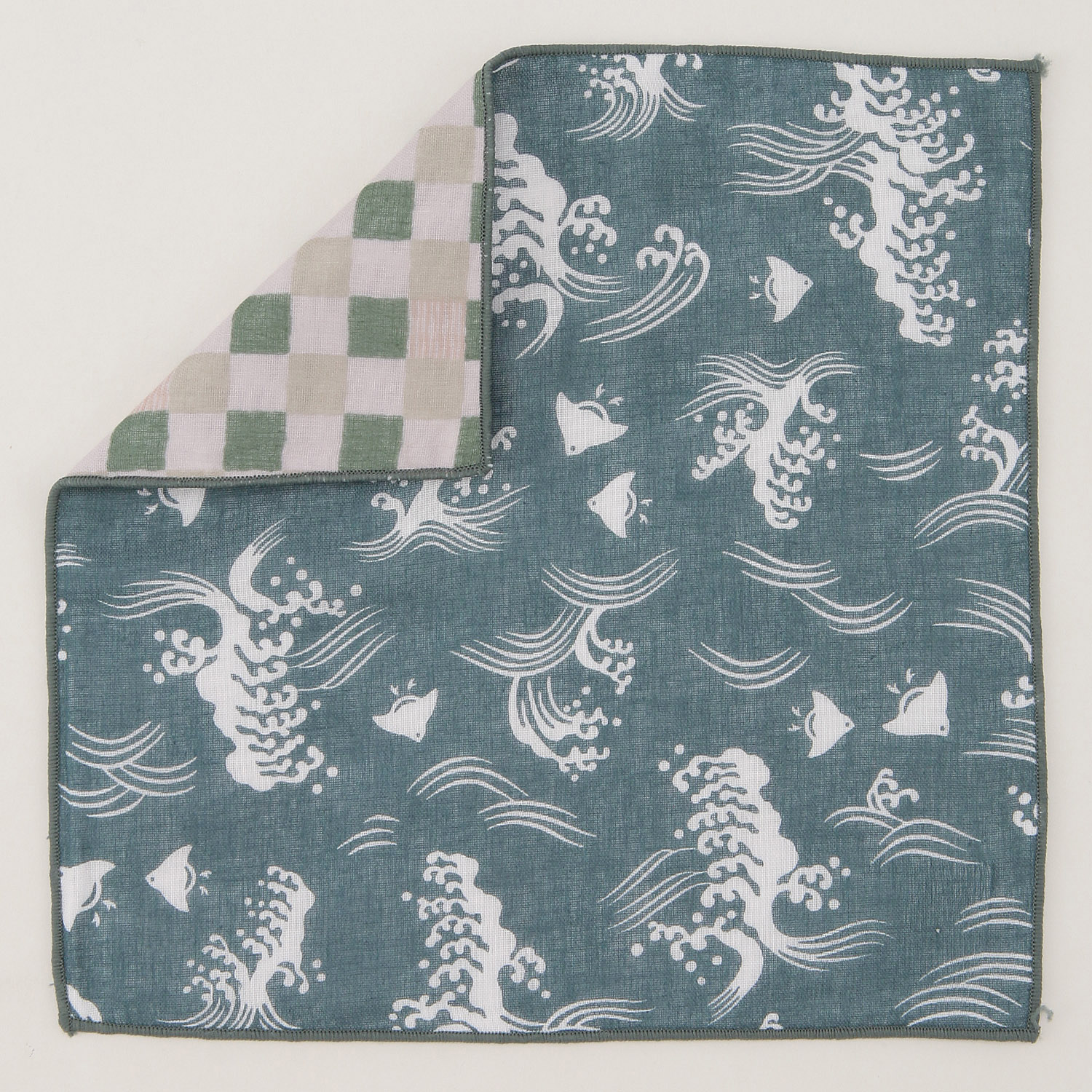 リバーシブルガーゼハンカチ 波千鳥 - 画像2