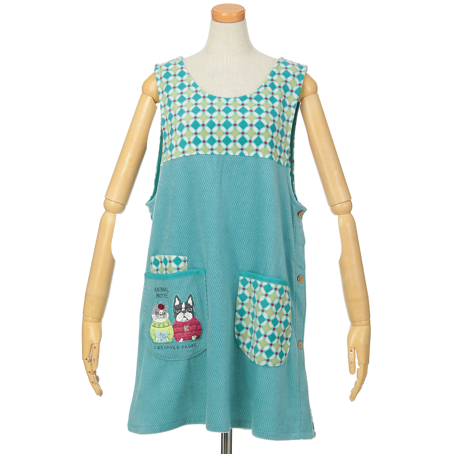 フリースアニマルモード 脇釦あきエプロン - 画像3