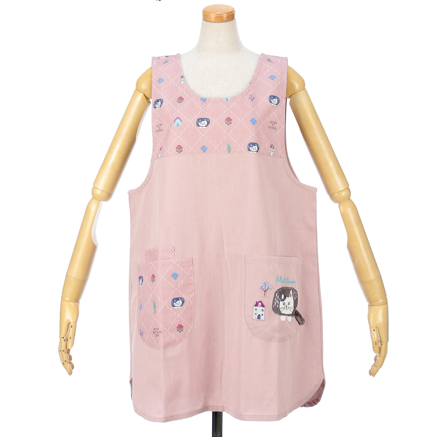 釦リボンあきエプロン - 画像1