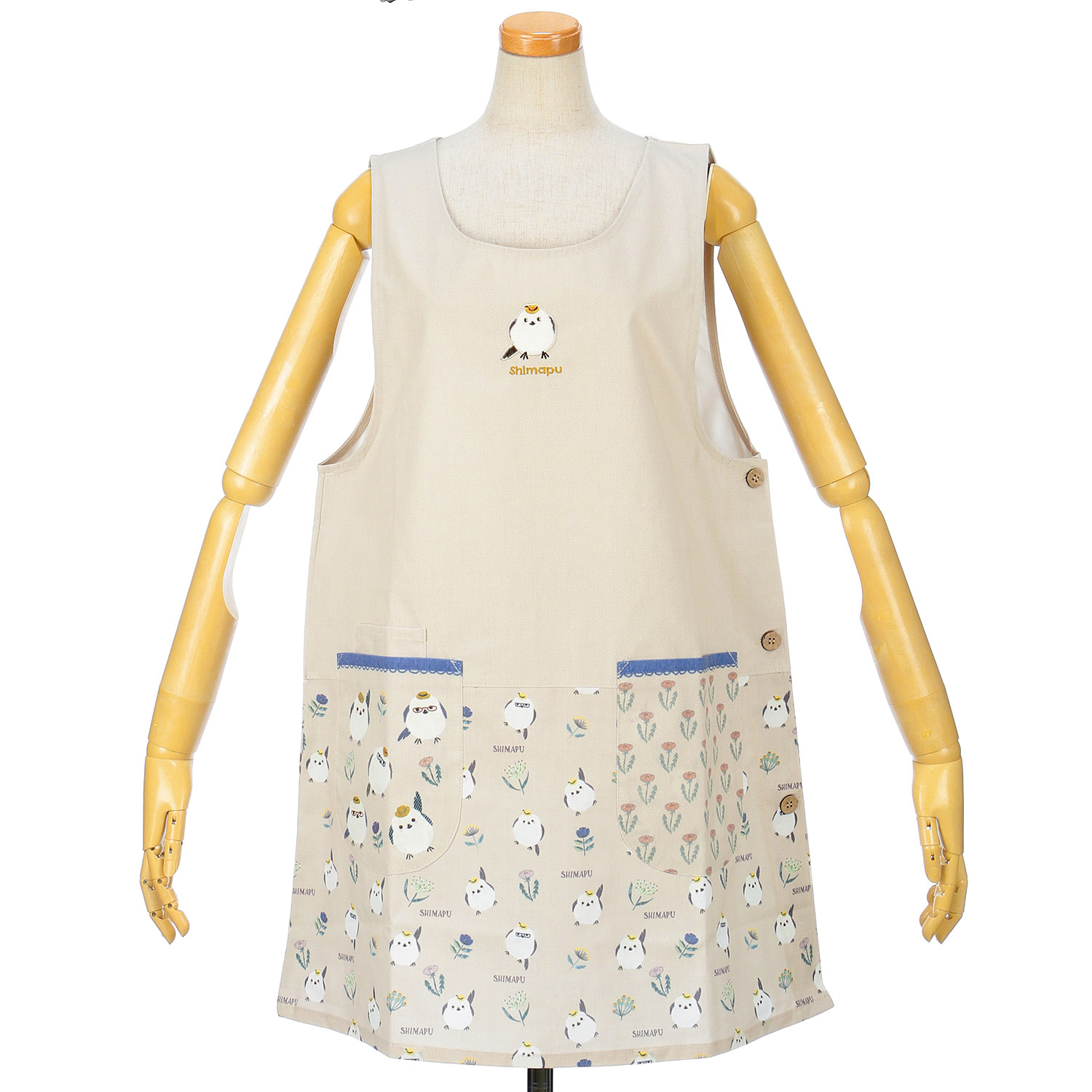 しまぷうさん 脇釦あきエプロン - 画像3