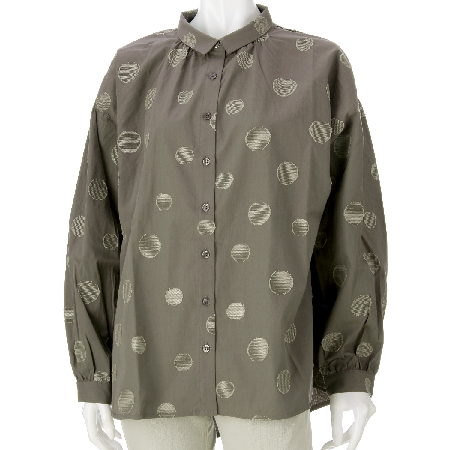 ノンノ ジャガードランダムドット柄シャツチュニック - 画像6