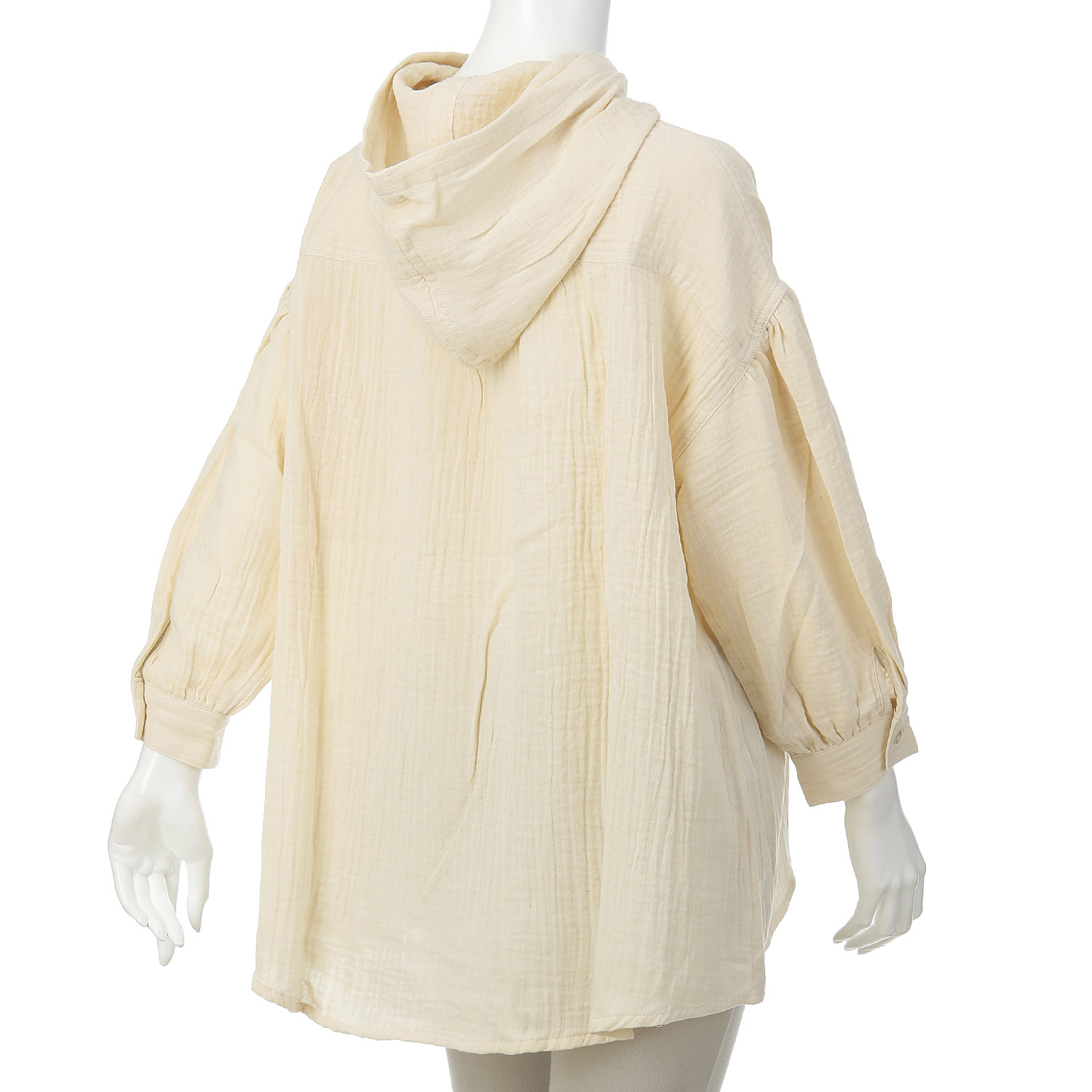 ノンノ コットン楊柳Wガーゼ半開フード付きチュニック - 画像11