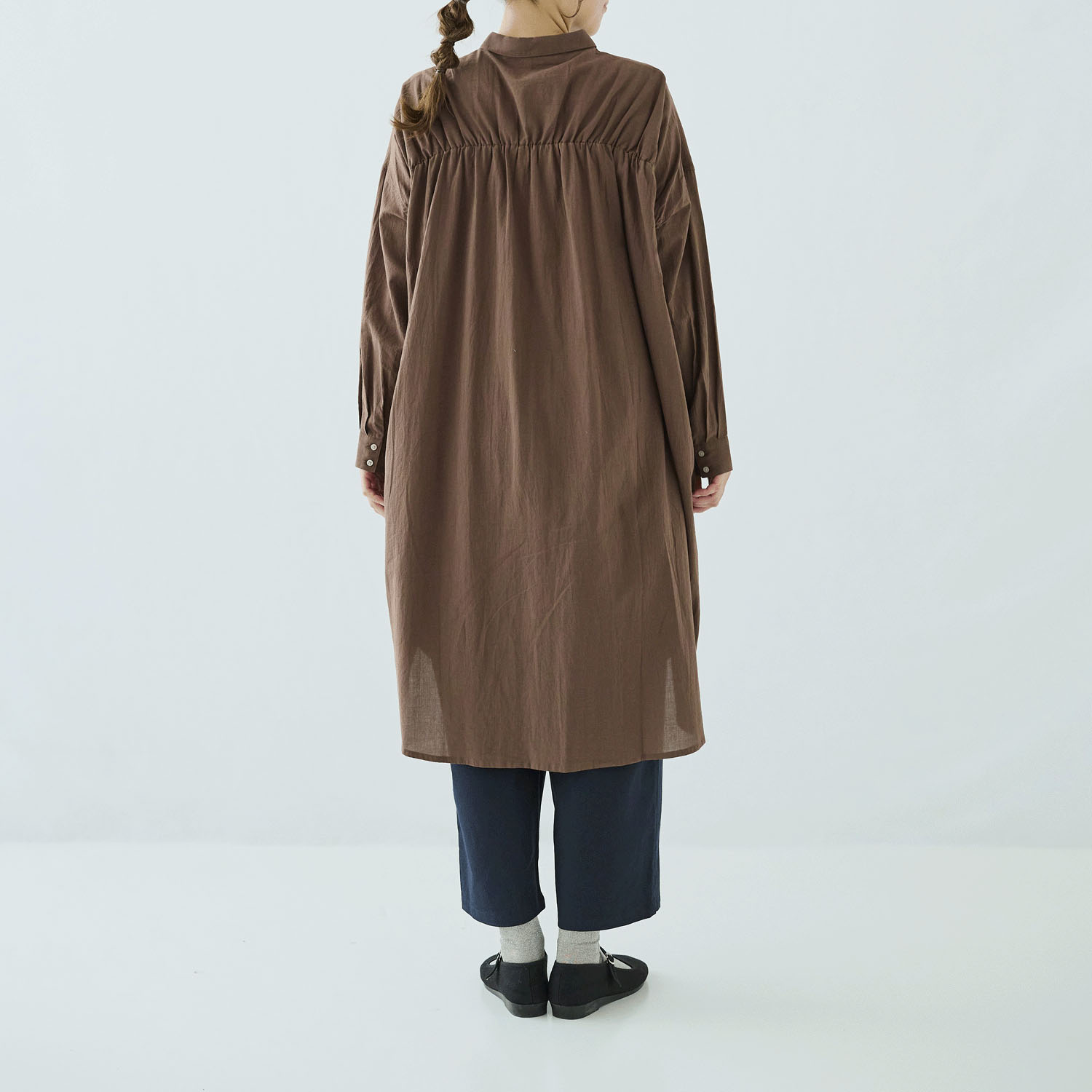 ノンノ コットン布帛無地 シャツワンピース - 画像4