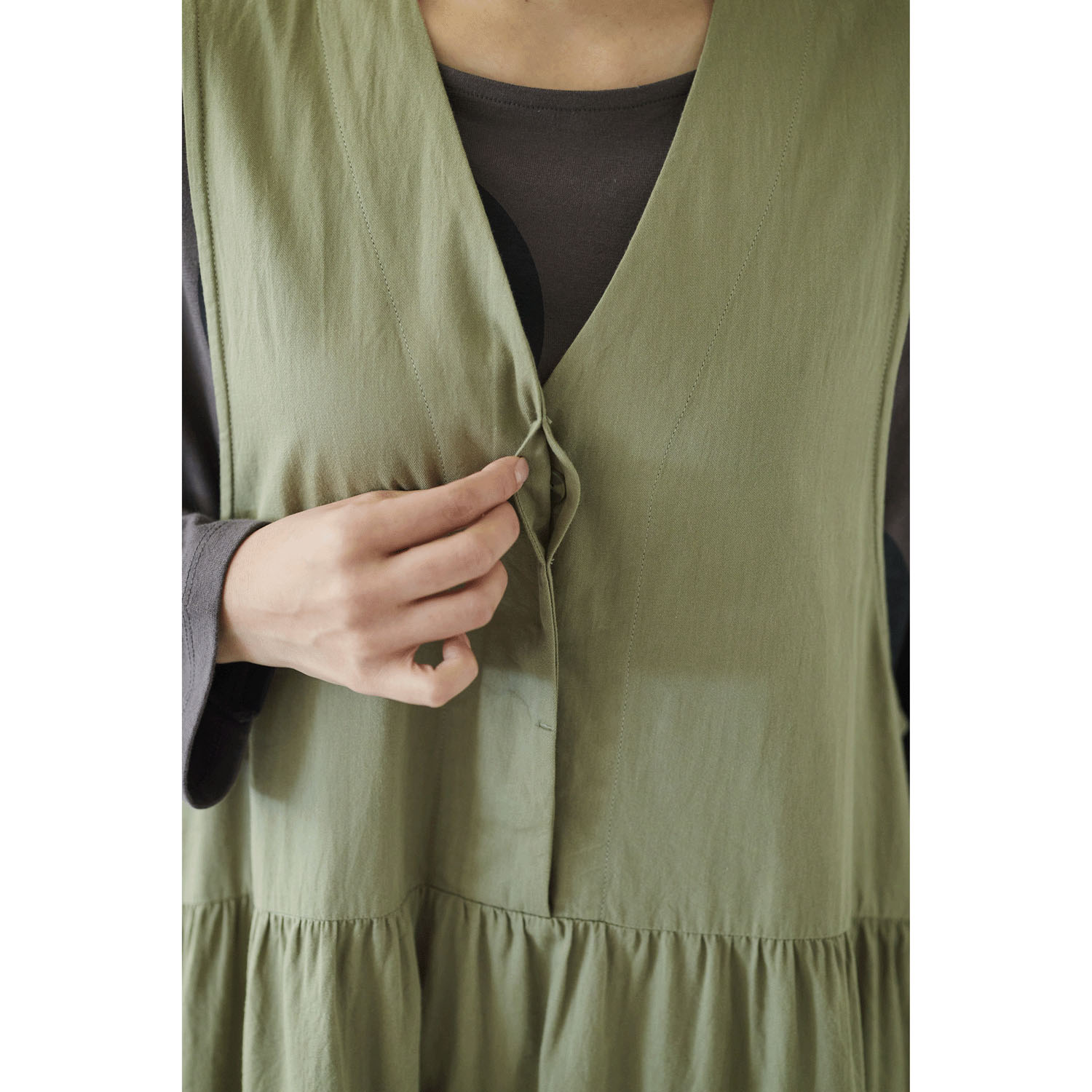 ノンノ デニム・ツイル ノースリーブワンピース - 画像2