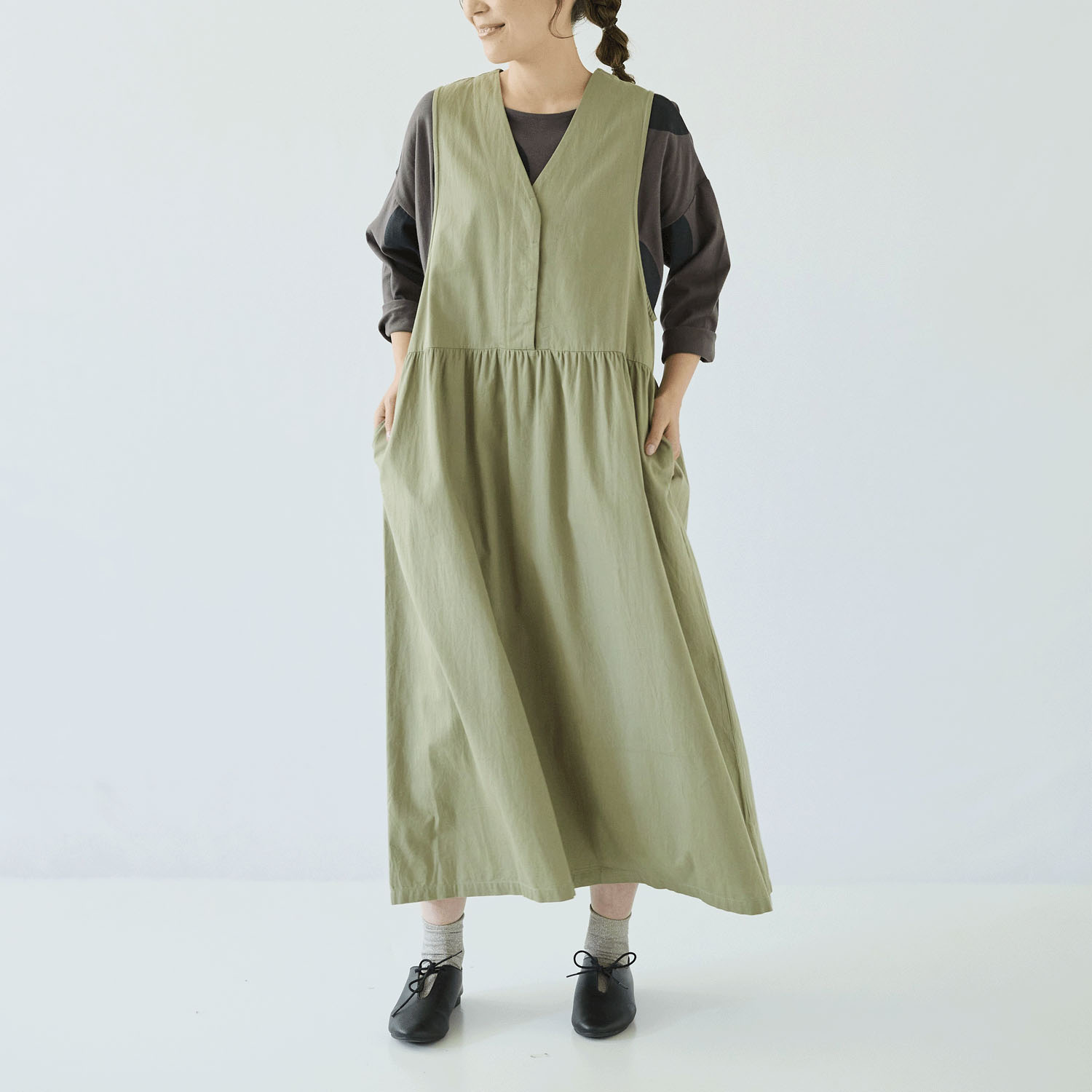 ノンノ デニム・ツイル ノースリーブワンピース - 画像13