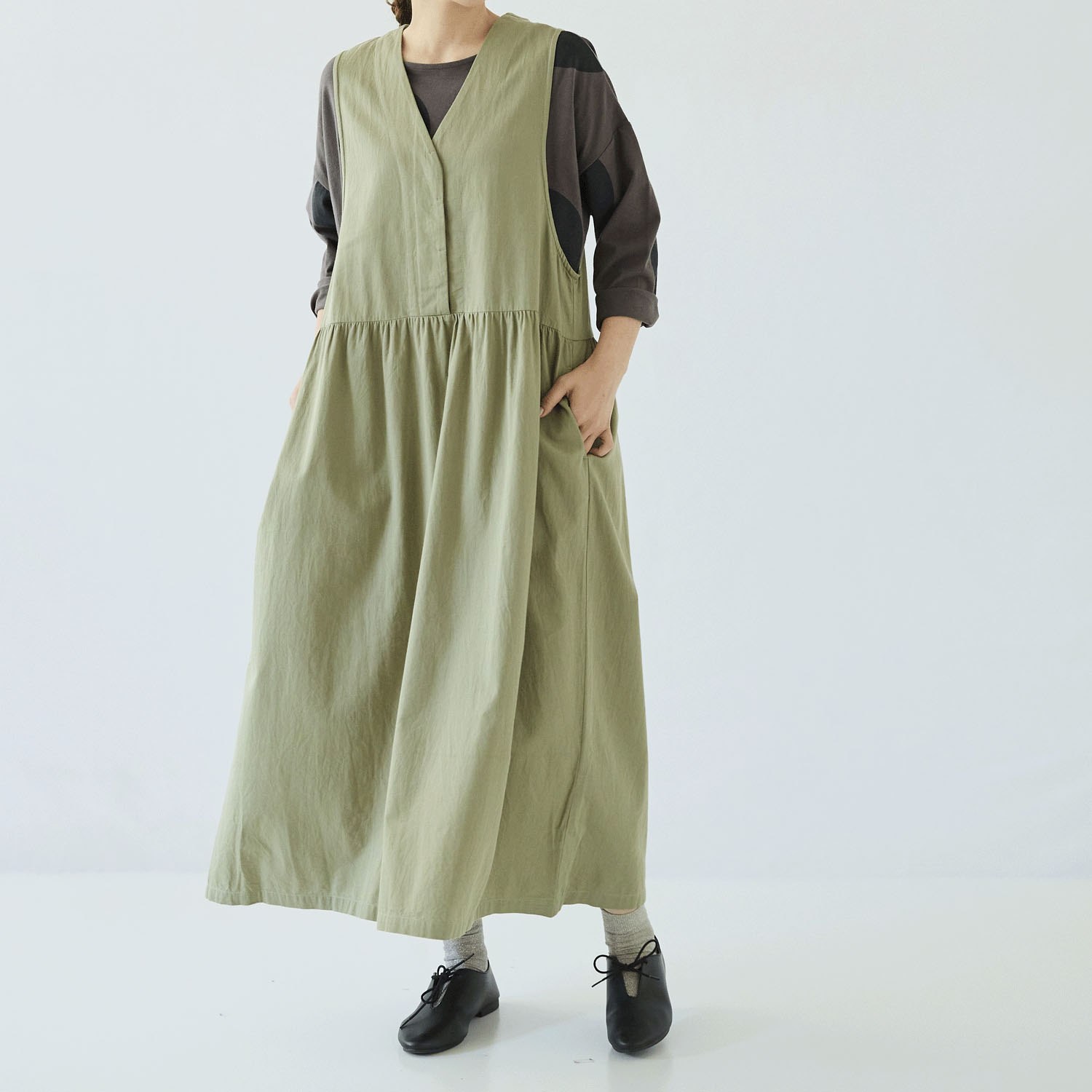 ノンノ デニム・ツイル ノースリーブワンピース - 画像14