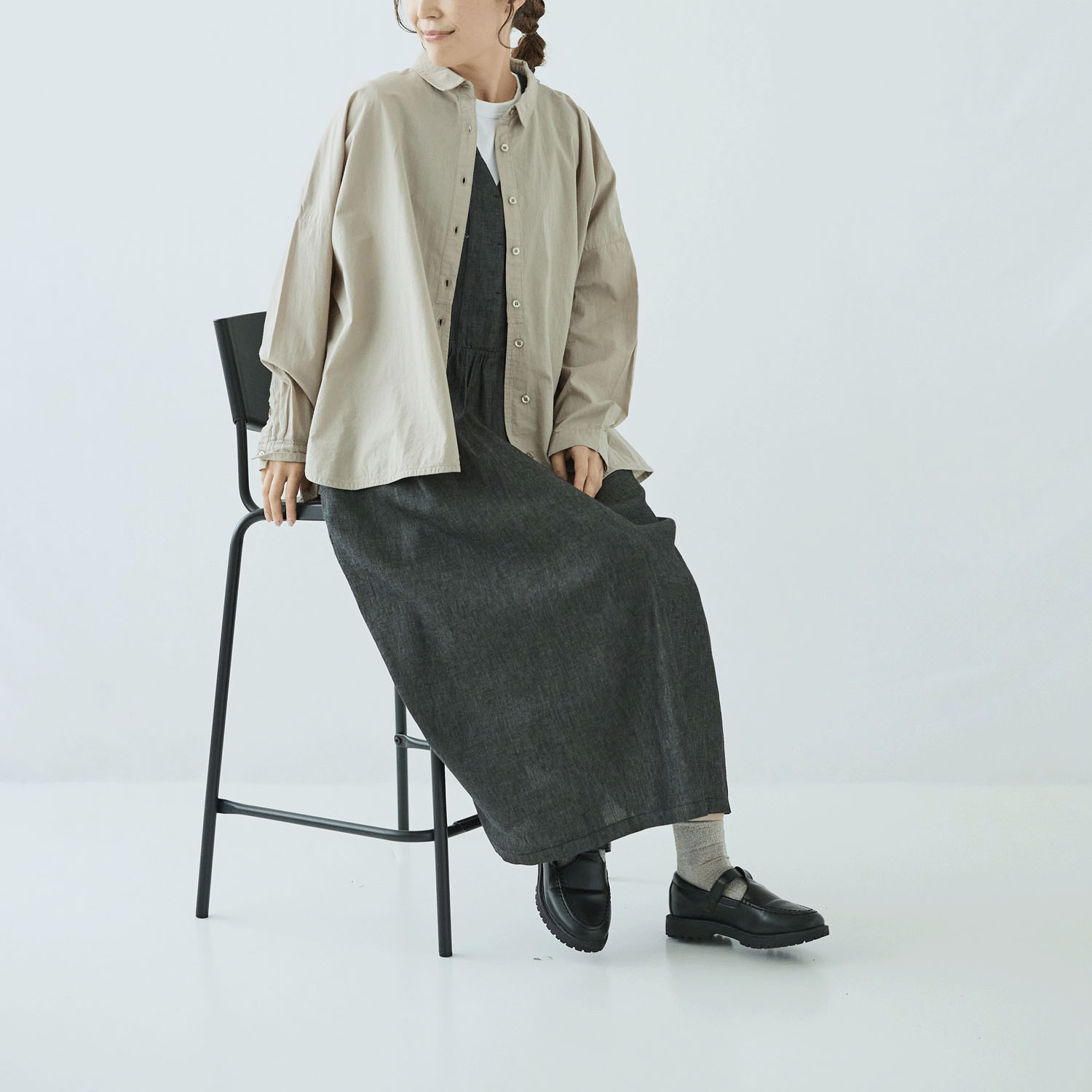 ノンノ デニム・ツイル ノースリーブワンピース - 画像6