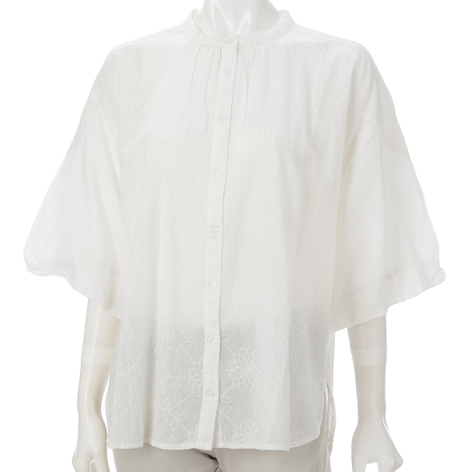 ノンノ 綿ボイルシフリー刺繍ブラウス - 画像5