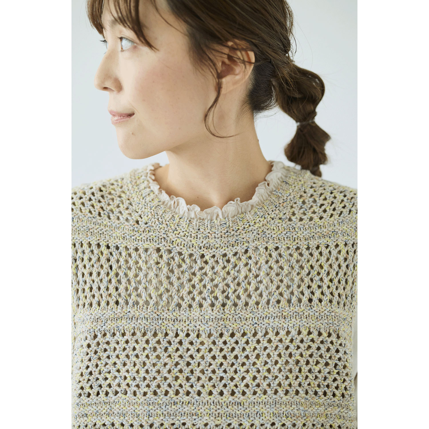 ノンノ MIXテープヤーン ニットベスト - 画像2