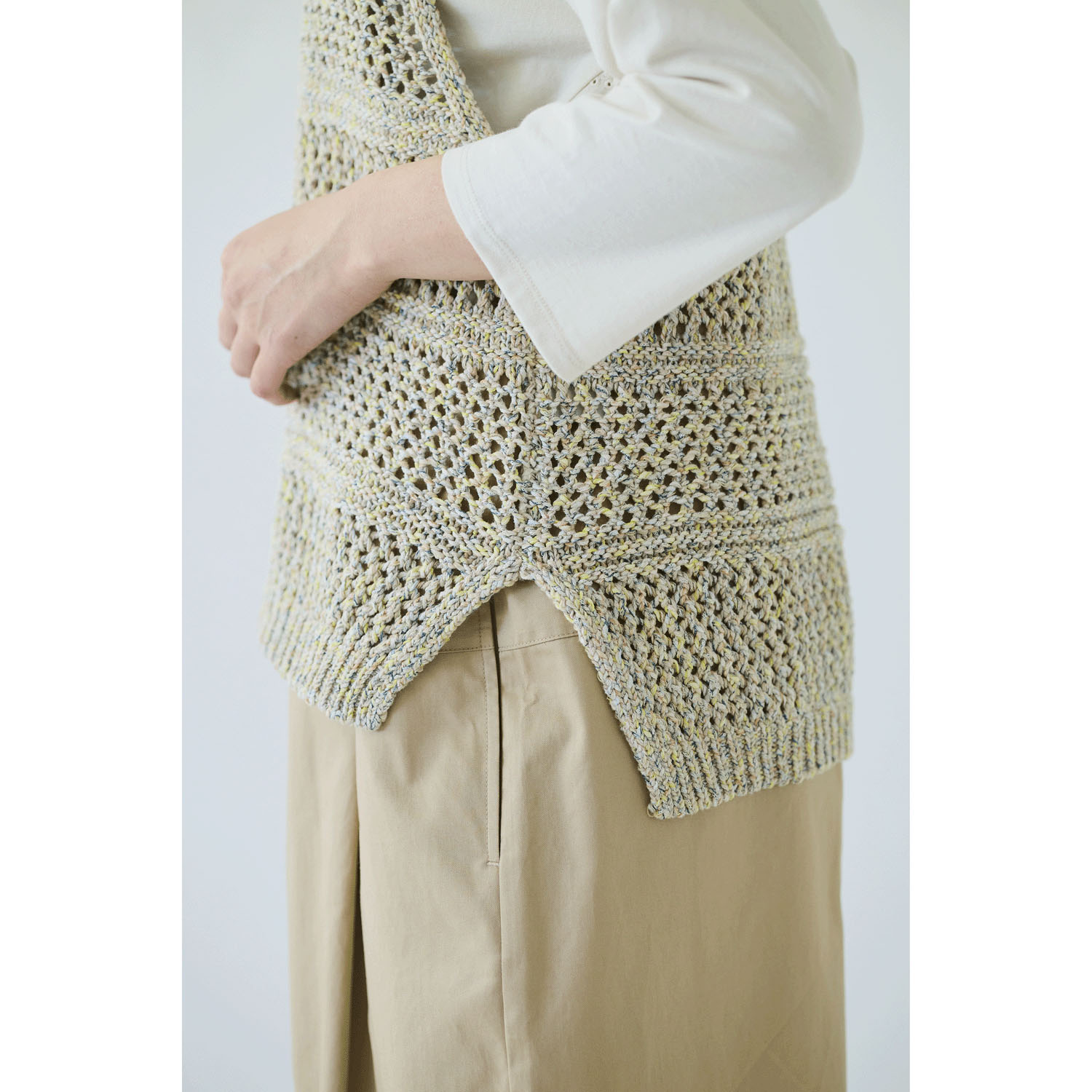 ノンノ MIXテープヤーン ニットベスト - 画像3