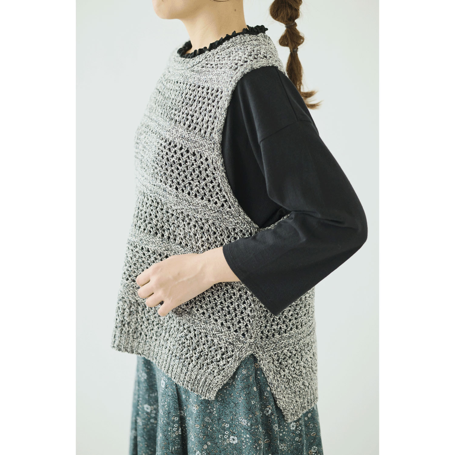 ノンノ MIXテープヤーン ニットベスト - 画像5