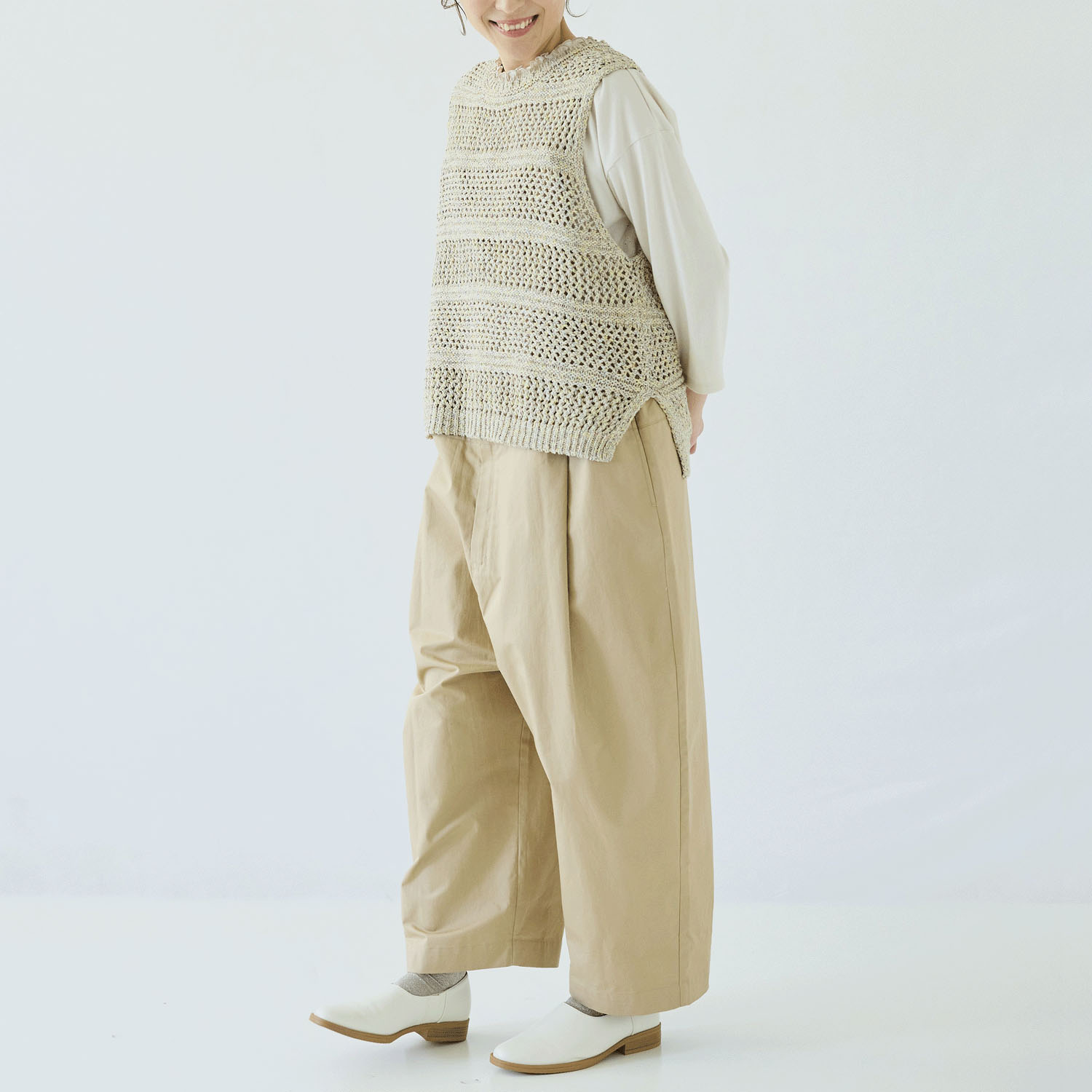 ノンノ MIXテープヤーン ニットベスト - 画像8