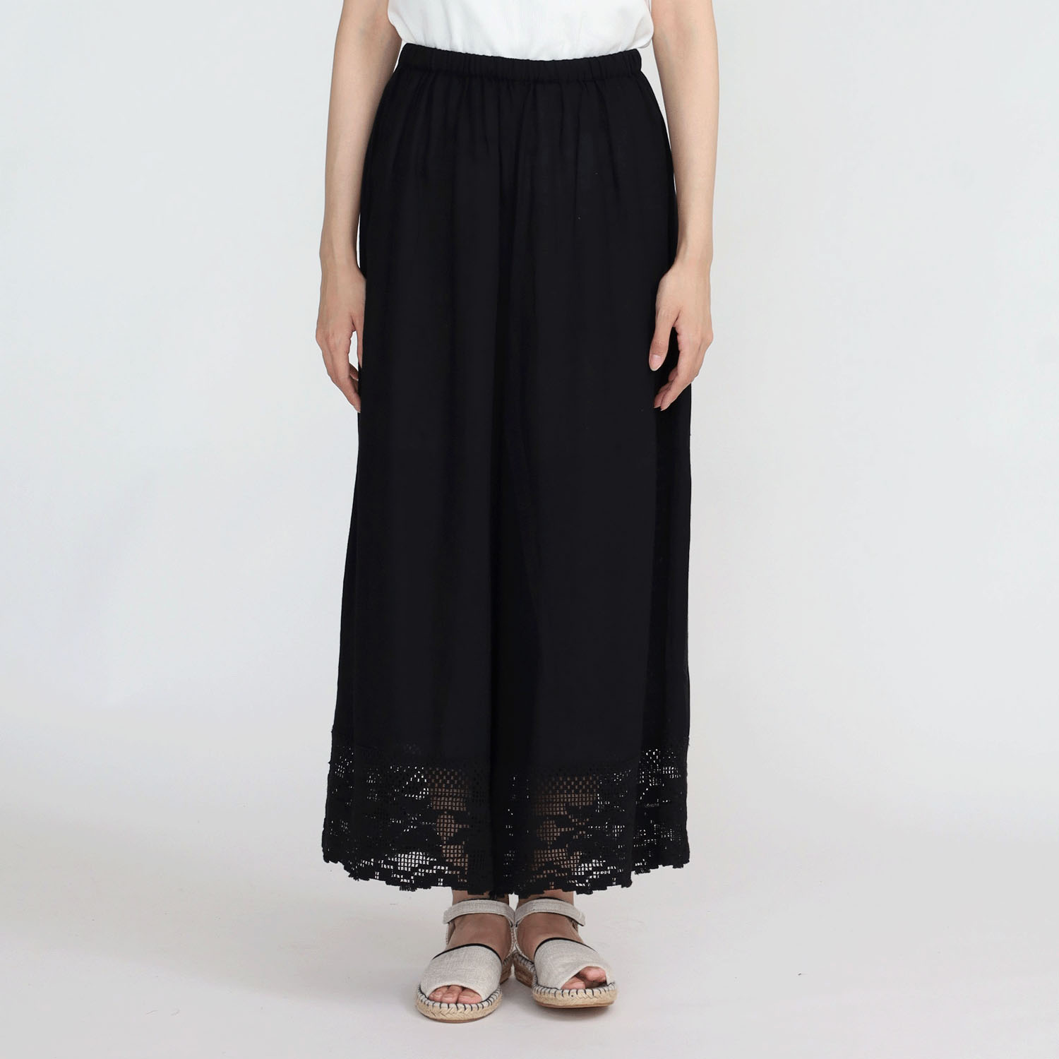 【ETONET限定】オーブ 綿麻レーヨンロングレース切替ペチパンツ - 画像5