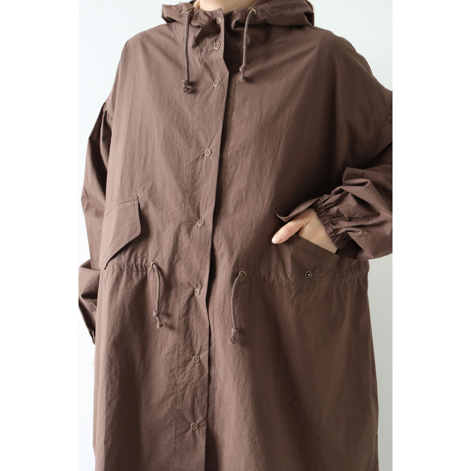 ノンノ コットンワッシャー フード付きコート - 画像5