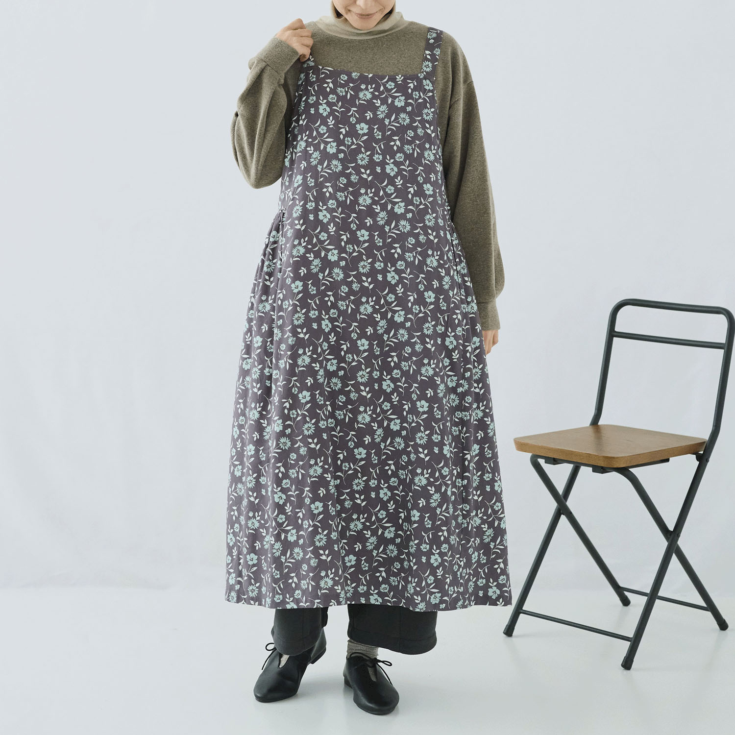 cloudnine ノンノ 花柄プリントワンピースエプロン - 画像1