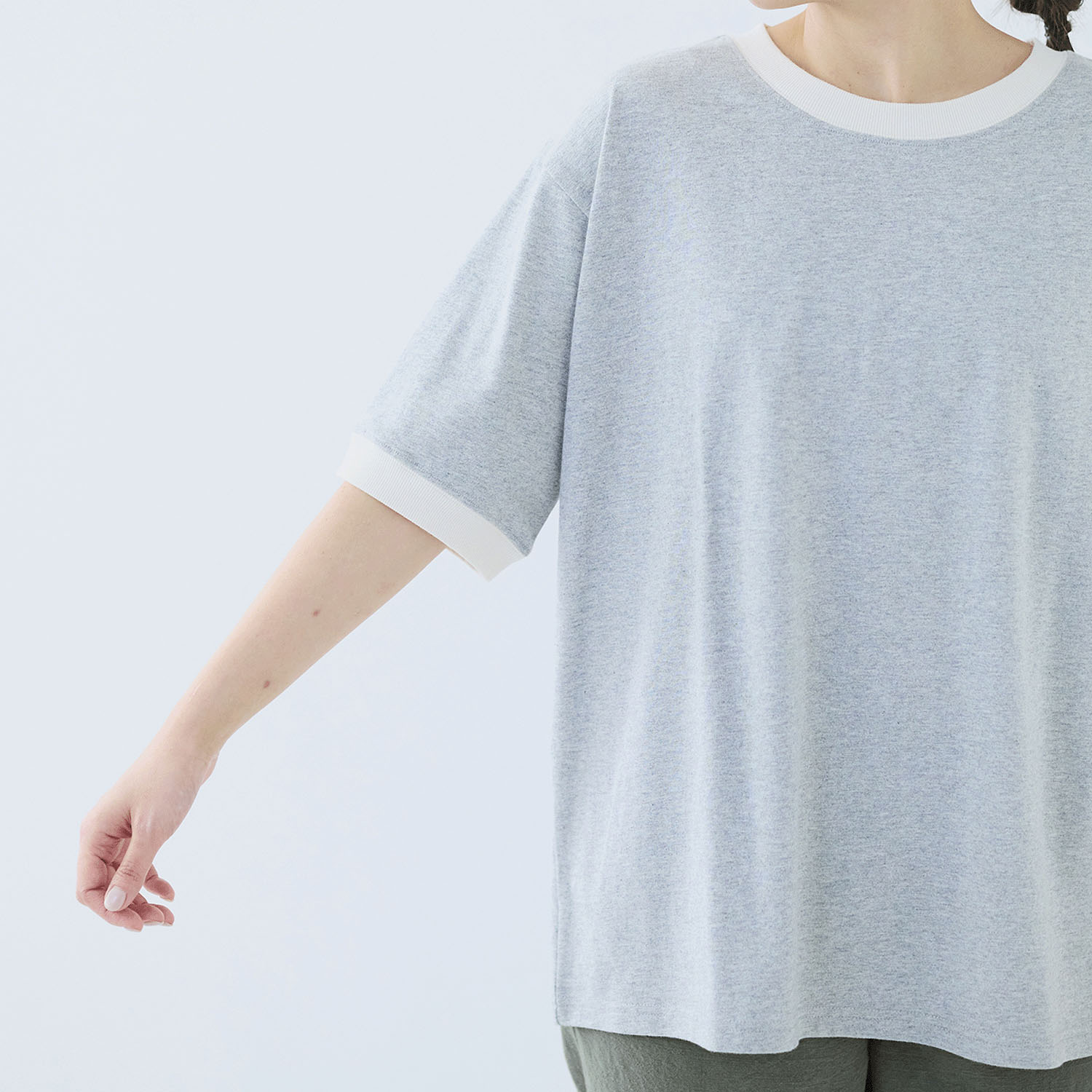 ノンノ カットソー コットン天竺無地／ボーダー＋リブ - 画像3