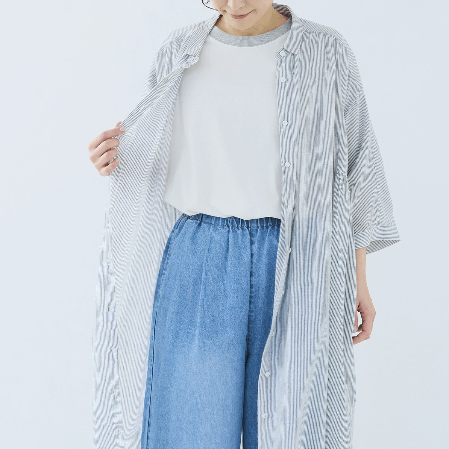 ノンノ カットソー コットン天竺無地／ボーダー＋リブ - 画像8