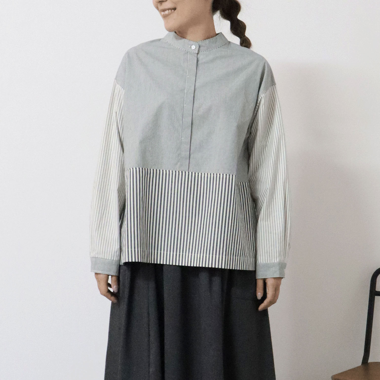 cloudnine ノンノ 綿ブロード3柄コンビブラウス - 画像2