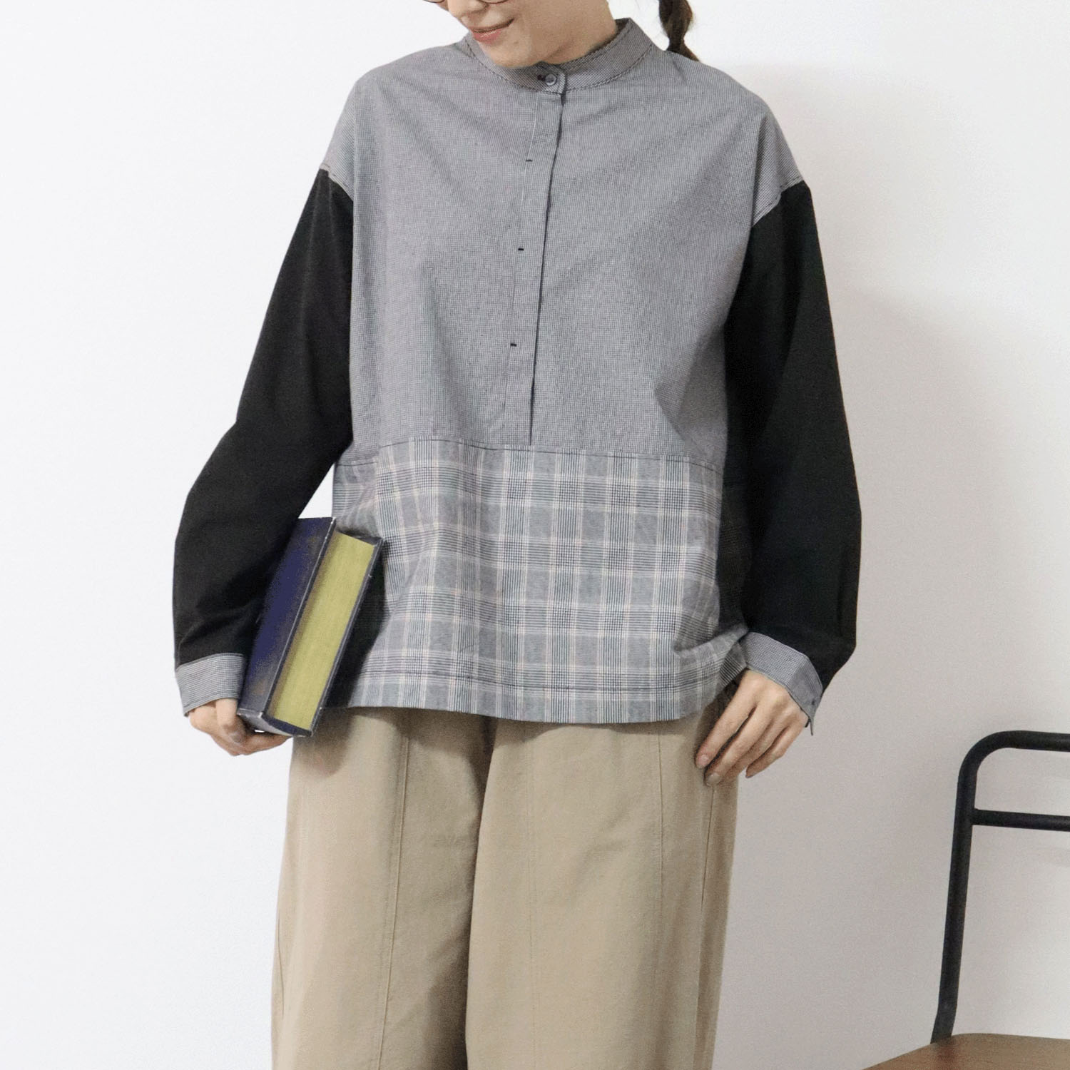 cloudnine ノンノ 綿ブロード3柄コンビブラウス