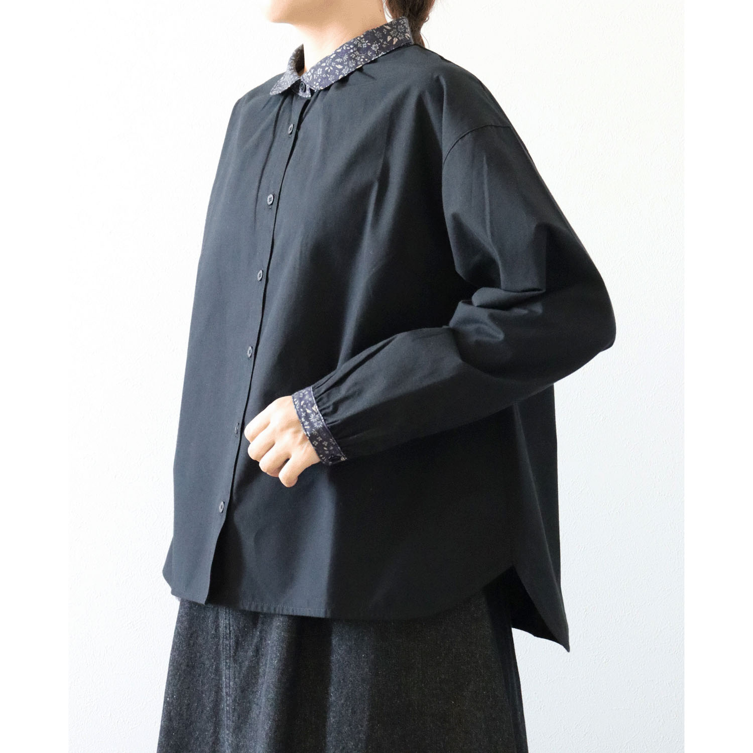 cloudnine ノンノ 小花プリントコンビブラウス - 画像2