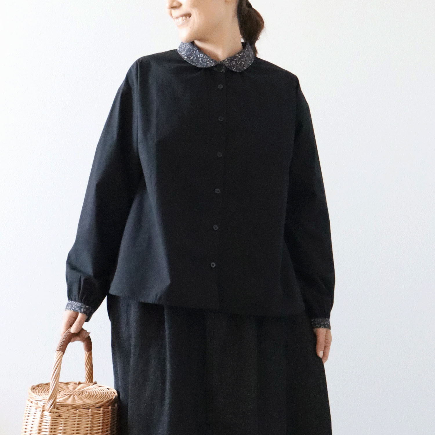 cloudnine ノンノ 小花プリントコンビブラウス - 画像1