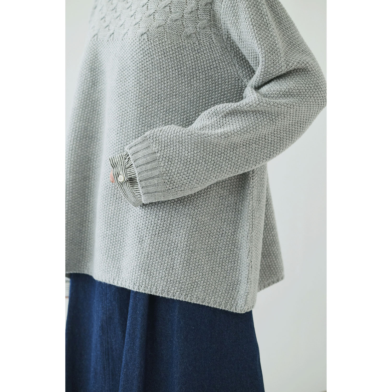 cloudnine ノンノ ニット無地・布帛ストライププルオーバー - 画像4