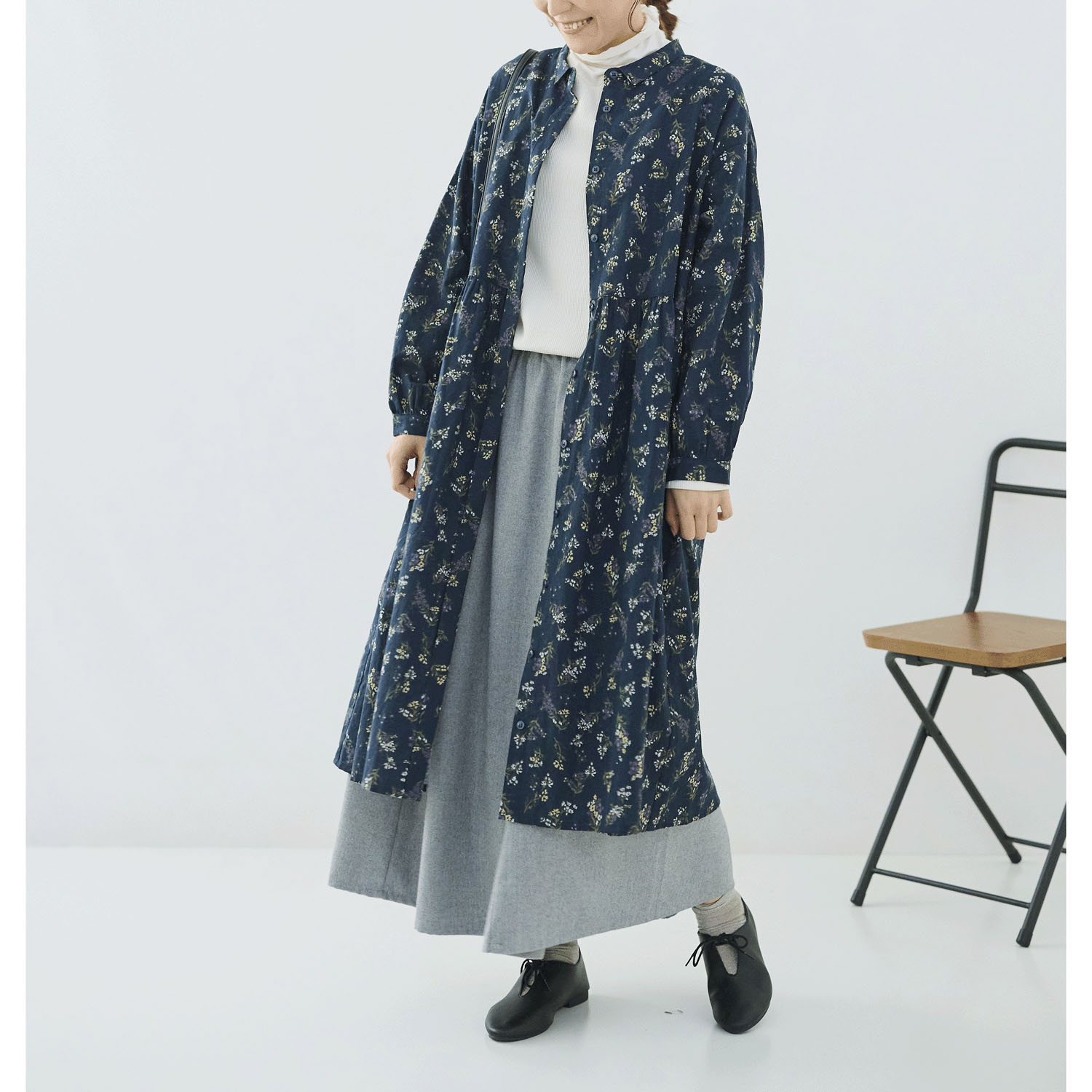 cloudnine ノンノ 綿麻レーヨン布帛花柄プリントワンピース - 画像13