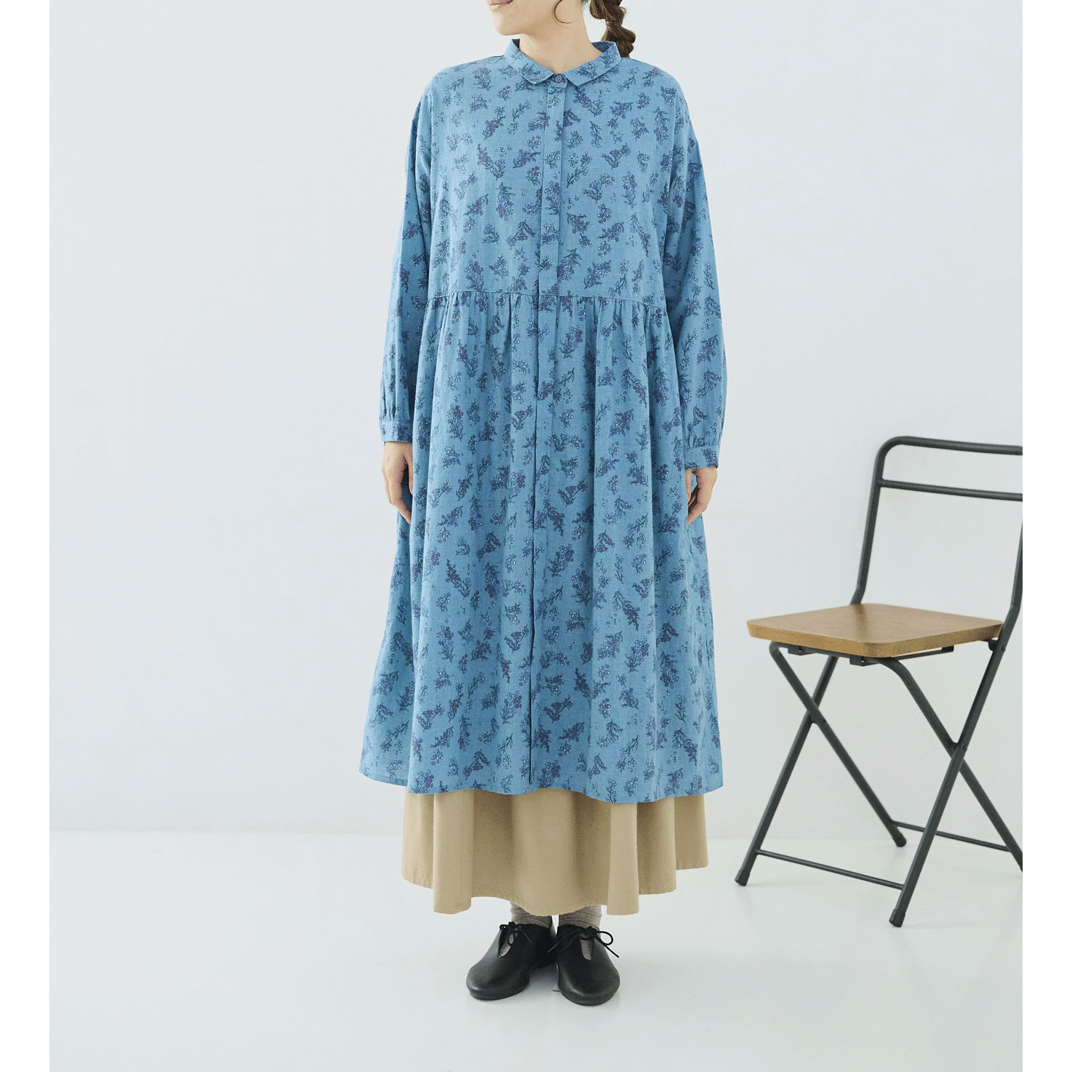 cloudnine ノンノ 綿麻レーヨン布帛花柄プリントワンピース - 画像8