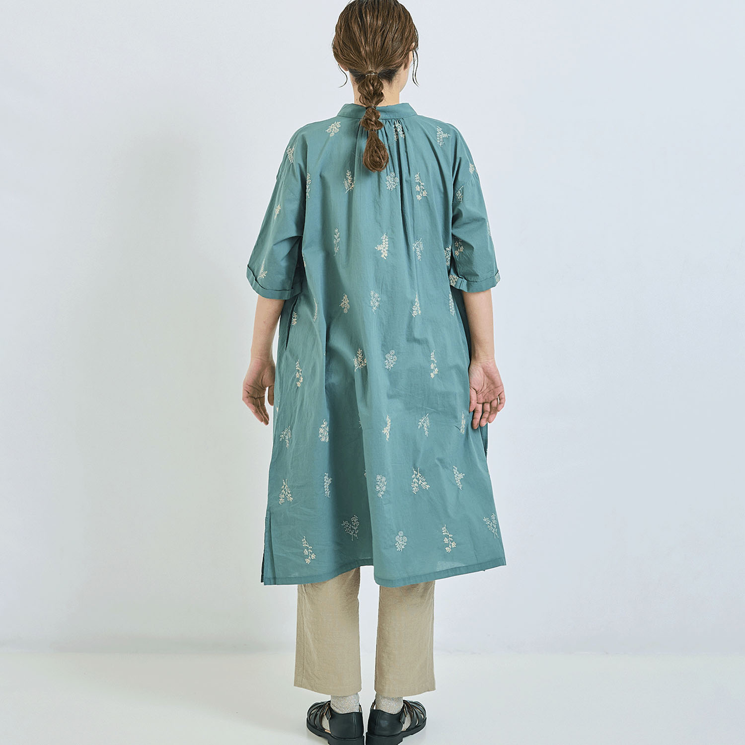 ノンノ ワンピース キャンブリック＋花柄総刺繍 - 画像13