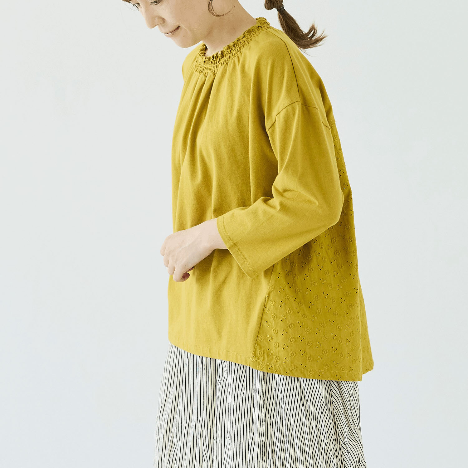 ノンノ カットソー コットン天竺無地＋コットン刺繍生地 - 画像11