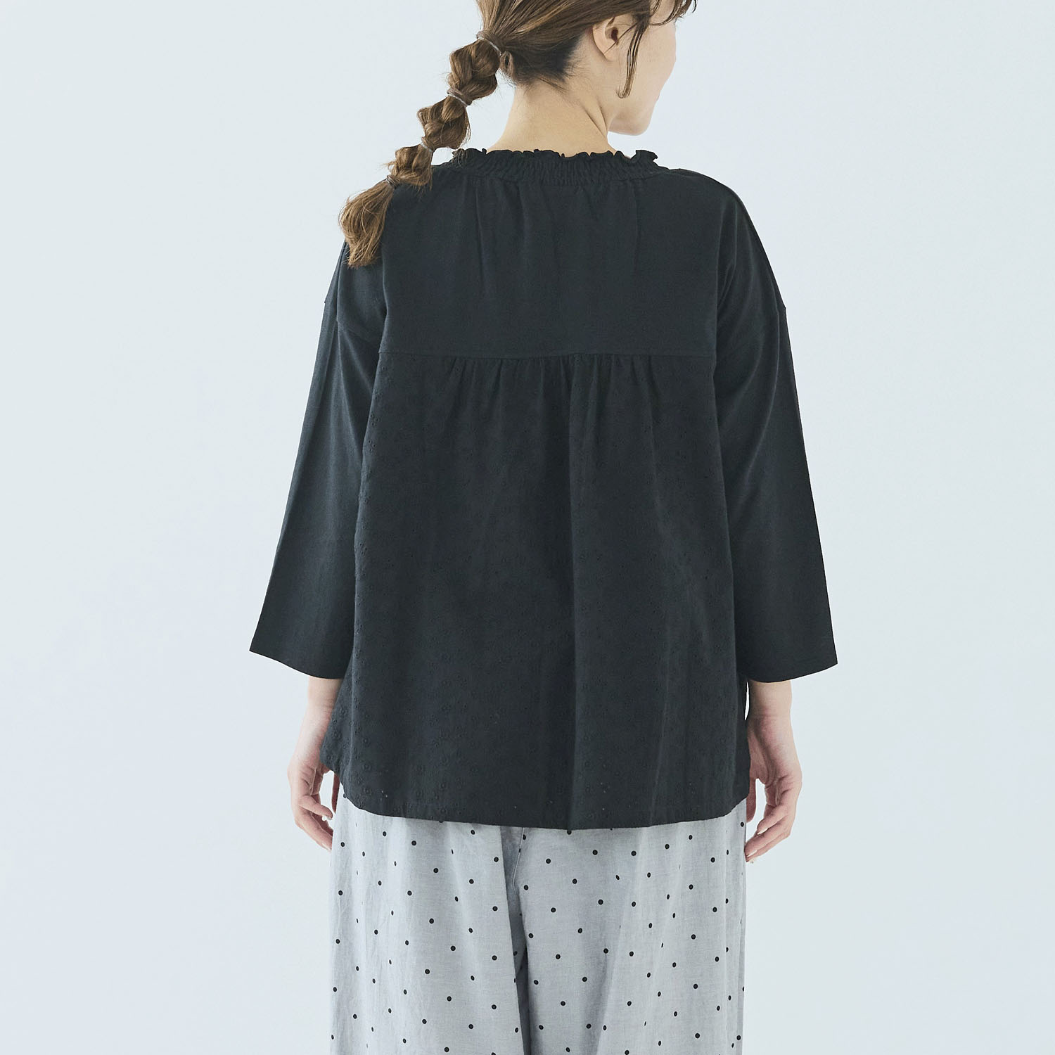 ノンノ カットソー コットン天竺無地＋コットン刺繍生地 - 画像4