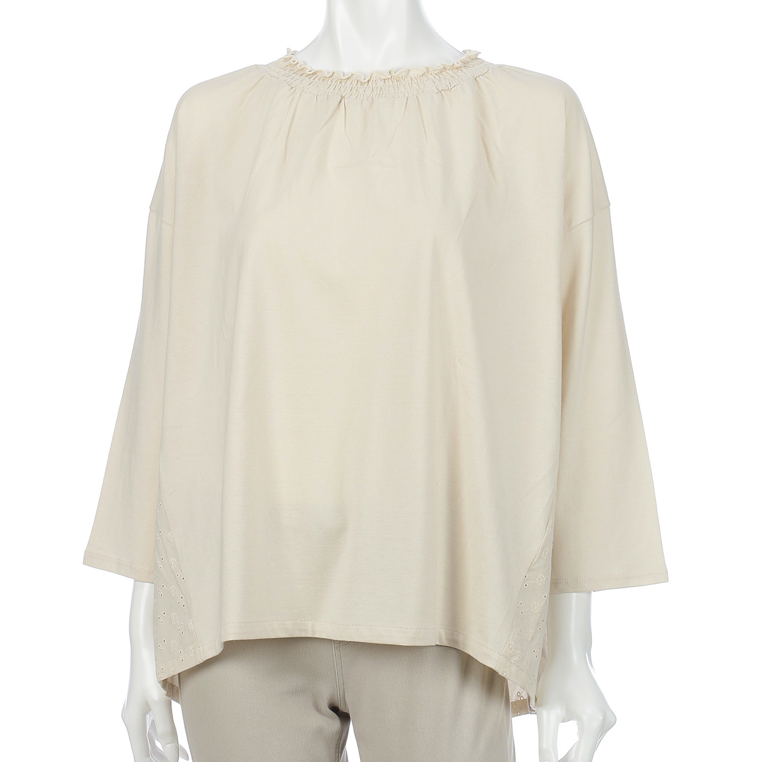 ノンノ カットソー コットン天竺無地＋コットン刺繍生地 - 画像6