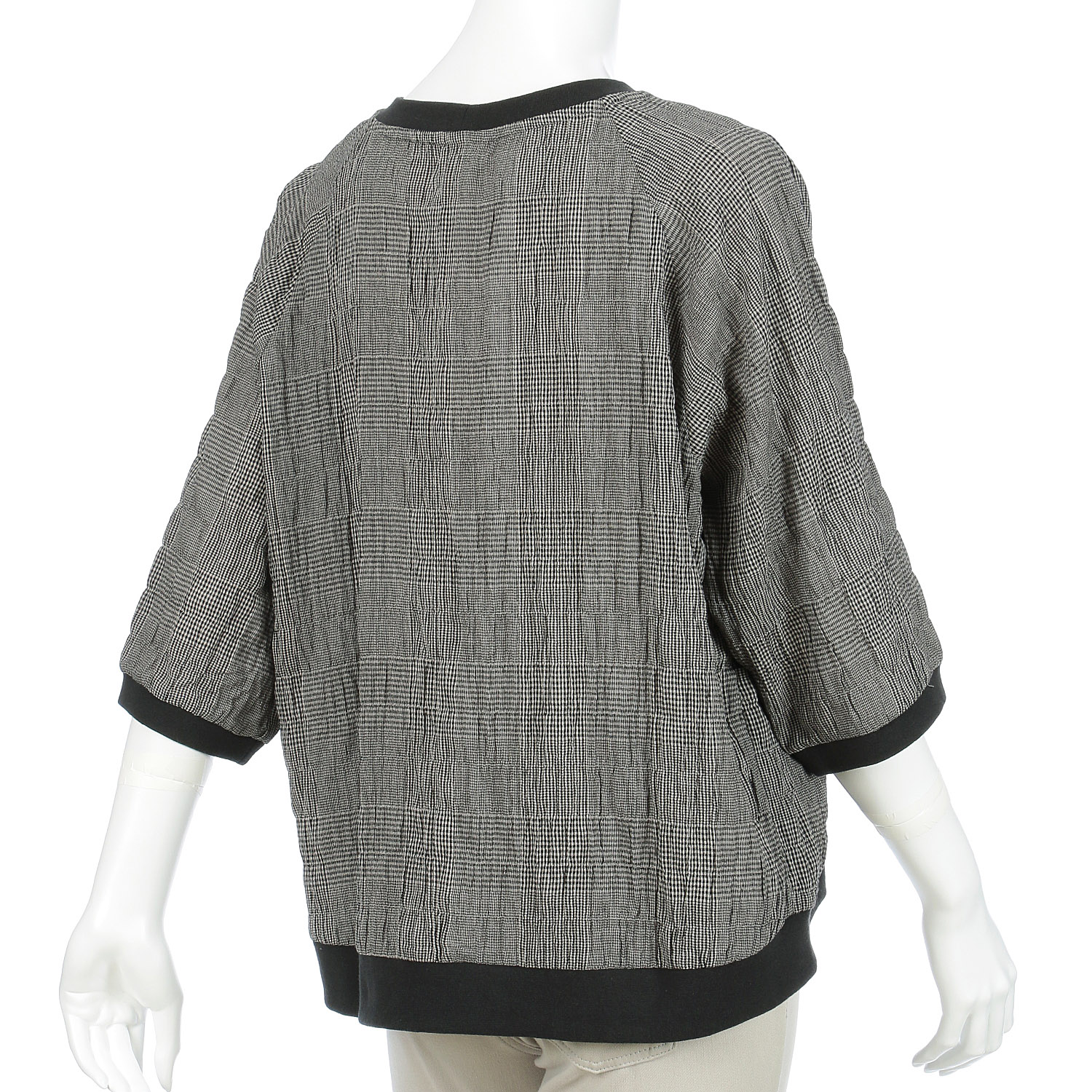 ノンノ ブラウス 綿Pu布帛チェック＋リブ - 画像6