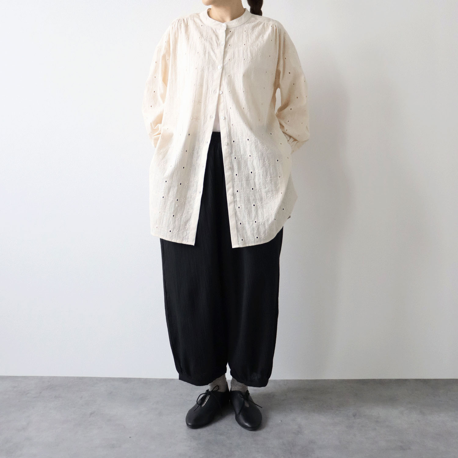 ノンノ チュニック キャンブリックシフリー刺繍＋キャンブリック無地 - 画像2