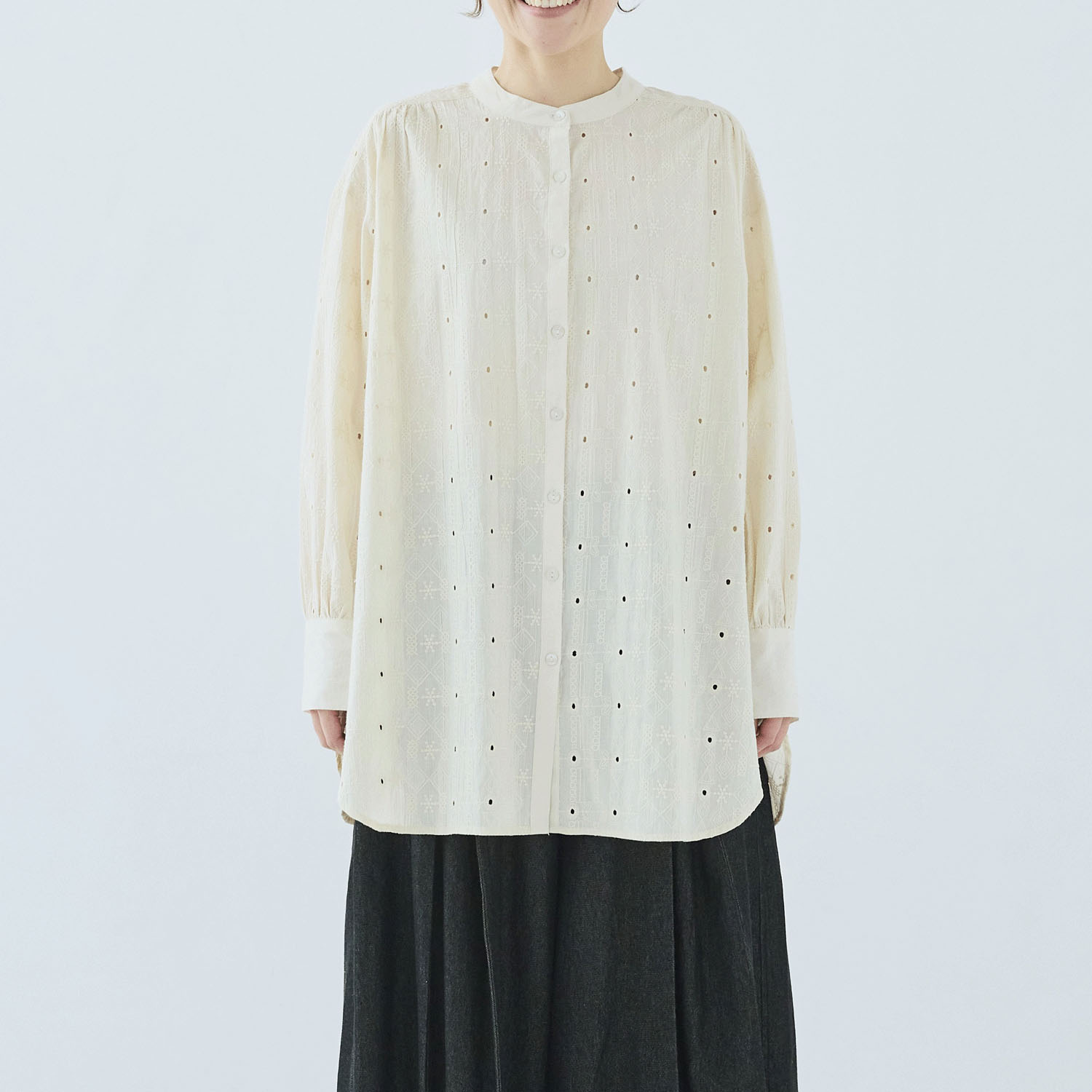 ノンノ チュニック キャンブリックシフリー刺繍＋キャンブリック無地 - 画像5