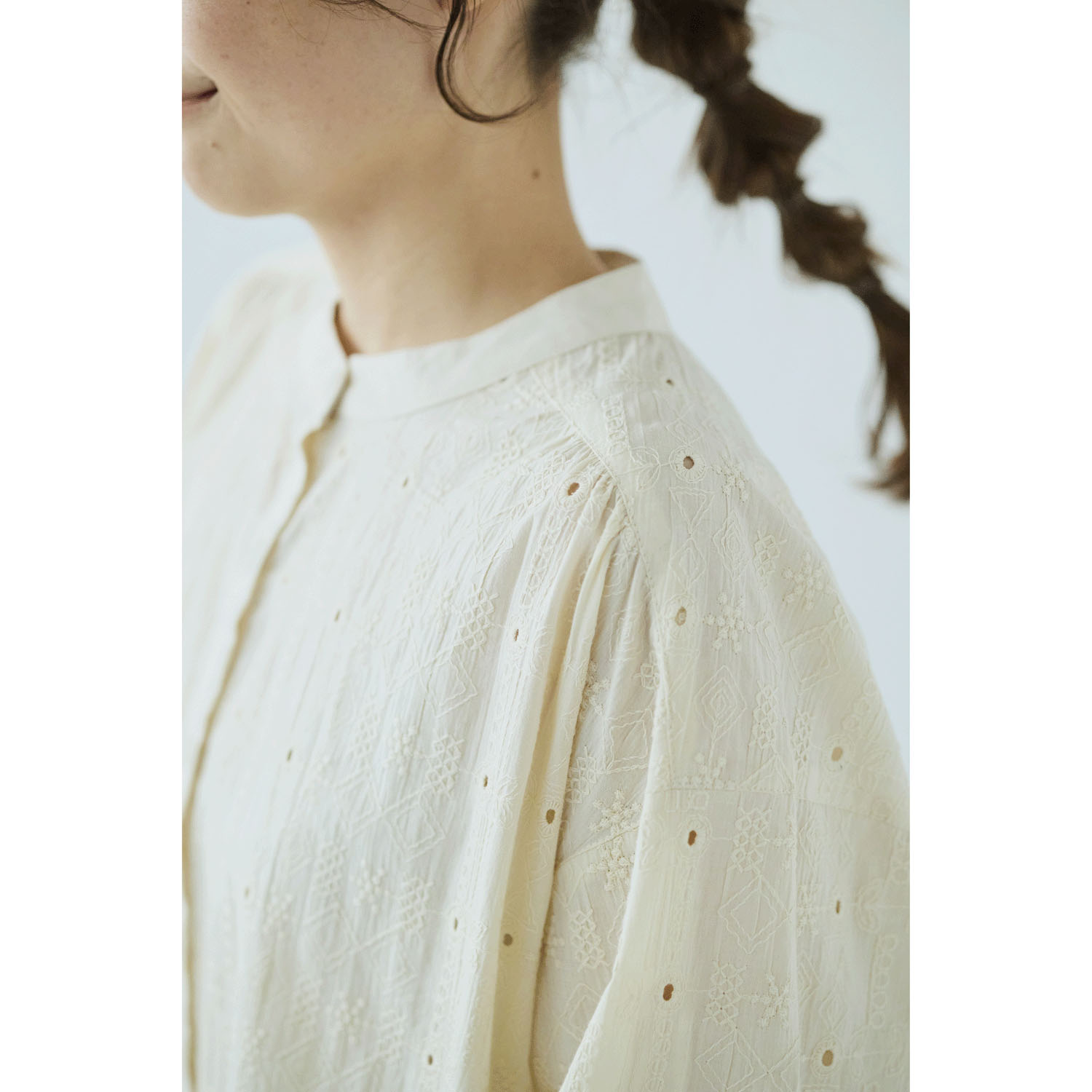 ノンノ チュニック キャンブリックシフリー刺繍＋キャンブリック無地 - 画像8